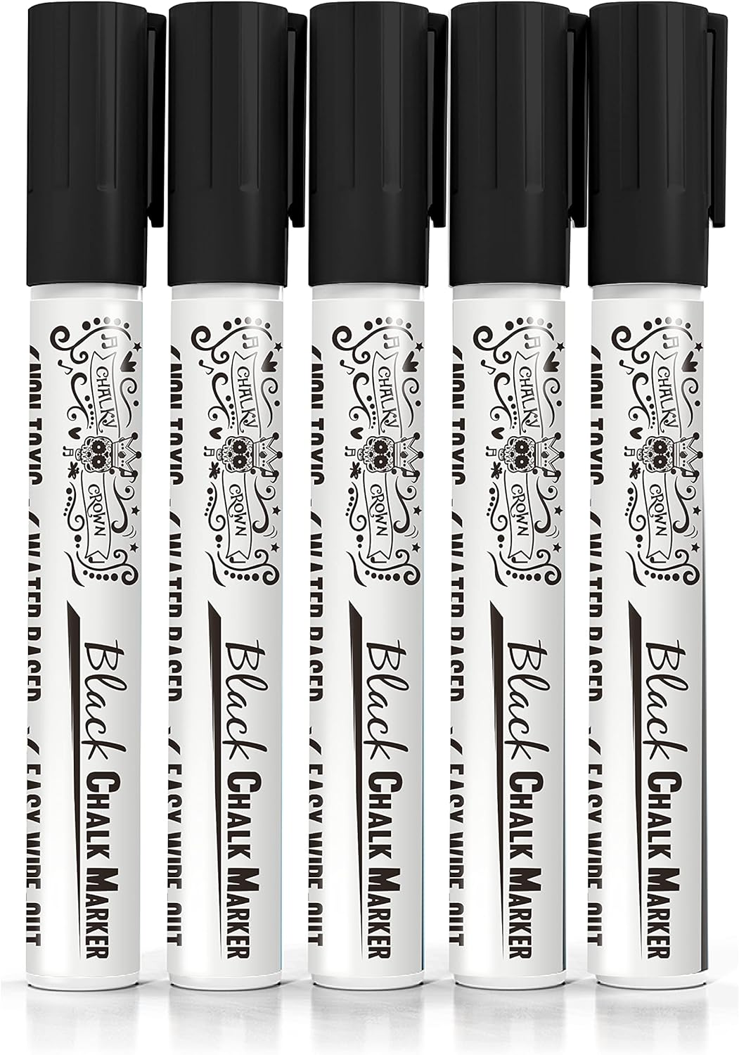 CHALKY CROWN Rotulador de tiza líquida  Marcador de borrado en seco  Marcadores de tiza para letreros de pizarra, ventanas, pizarra, vidrio  Punta