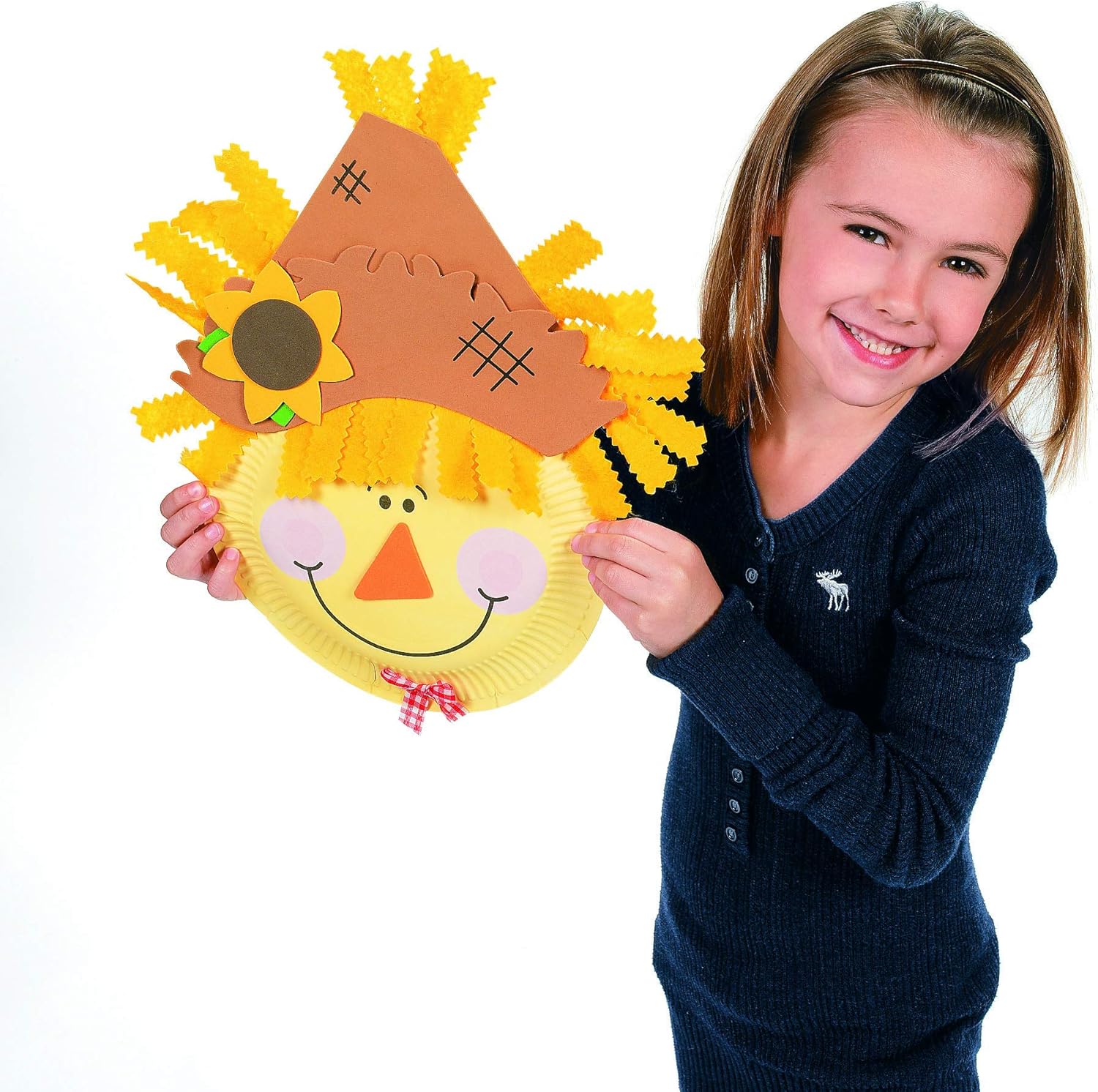 Kit de manualidades de espantapájaros con placa de papel, hace 12 manualidades de otoño para niños y actividades divertidas en el hogar