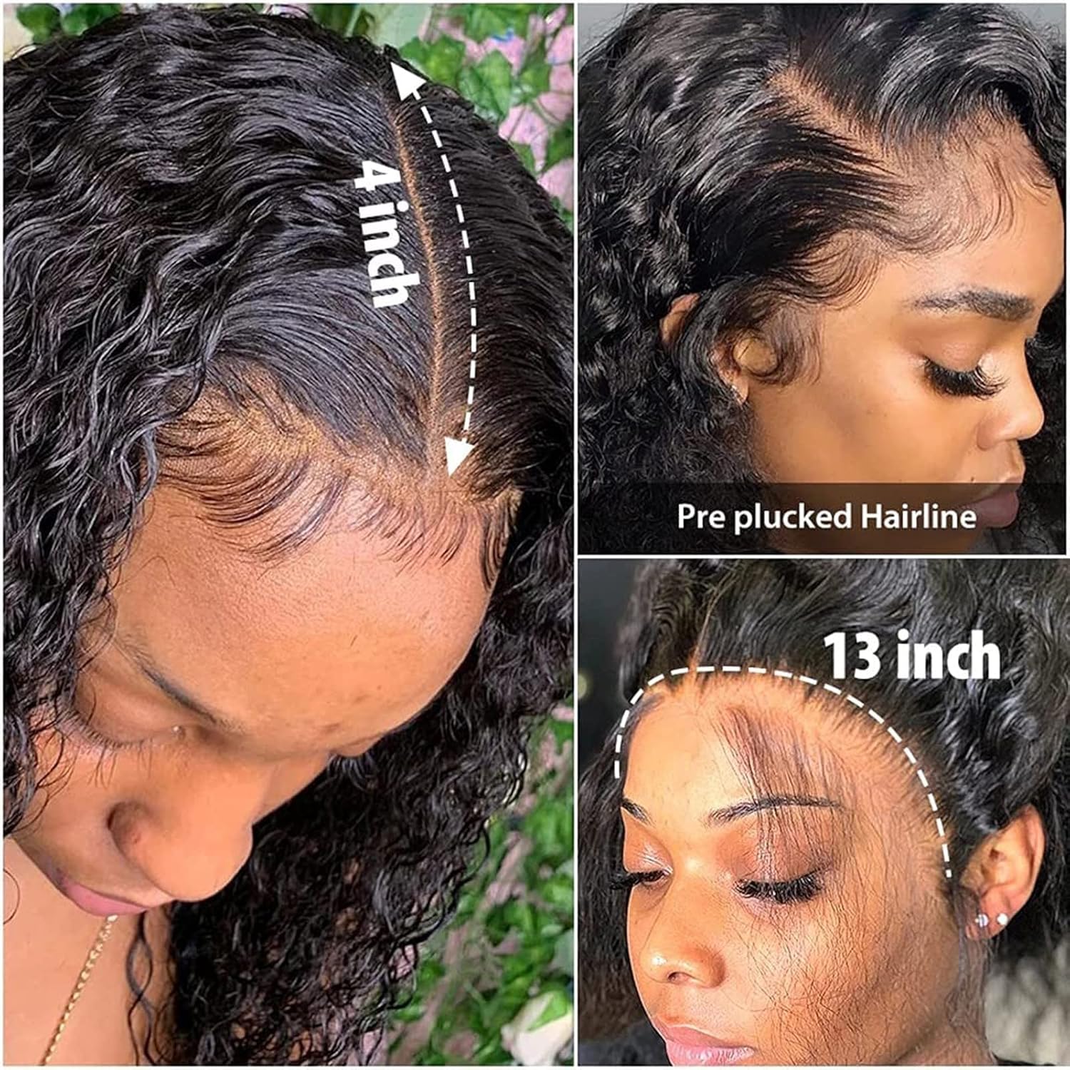 Sandistore Pelucas de cabello humano de grado para mujeres negras, pelucas brasileñas sin pegamento con abuelitos de aspecto natural