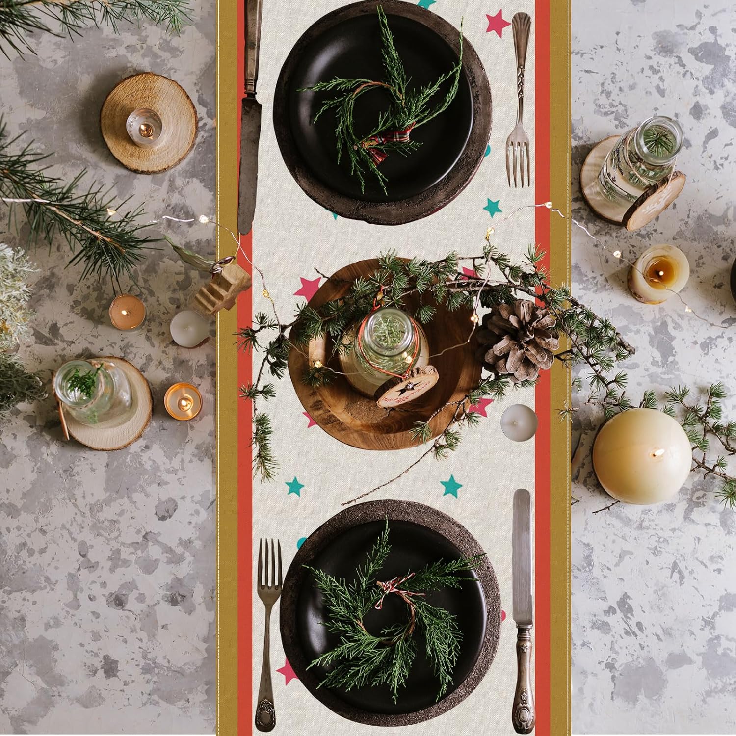 Camino de mesa de gnomo de Navidad para decoración de mesa de invierno para el hogar, cocina, comedor, cena, interior, exterior, fiesta, decoración
