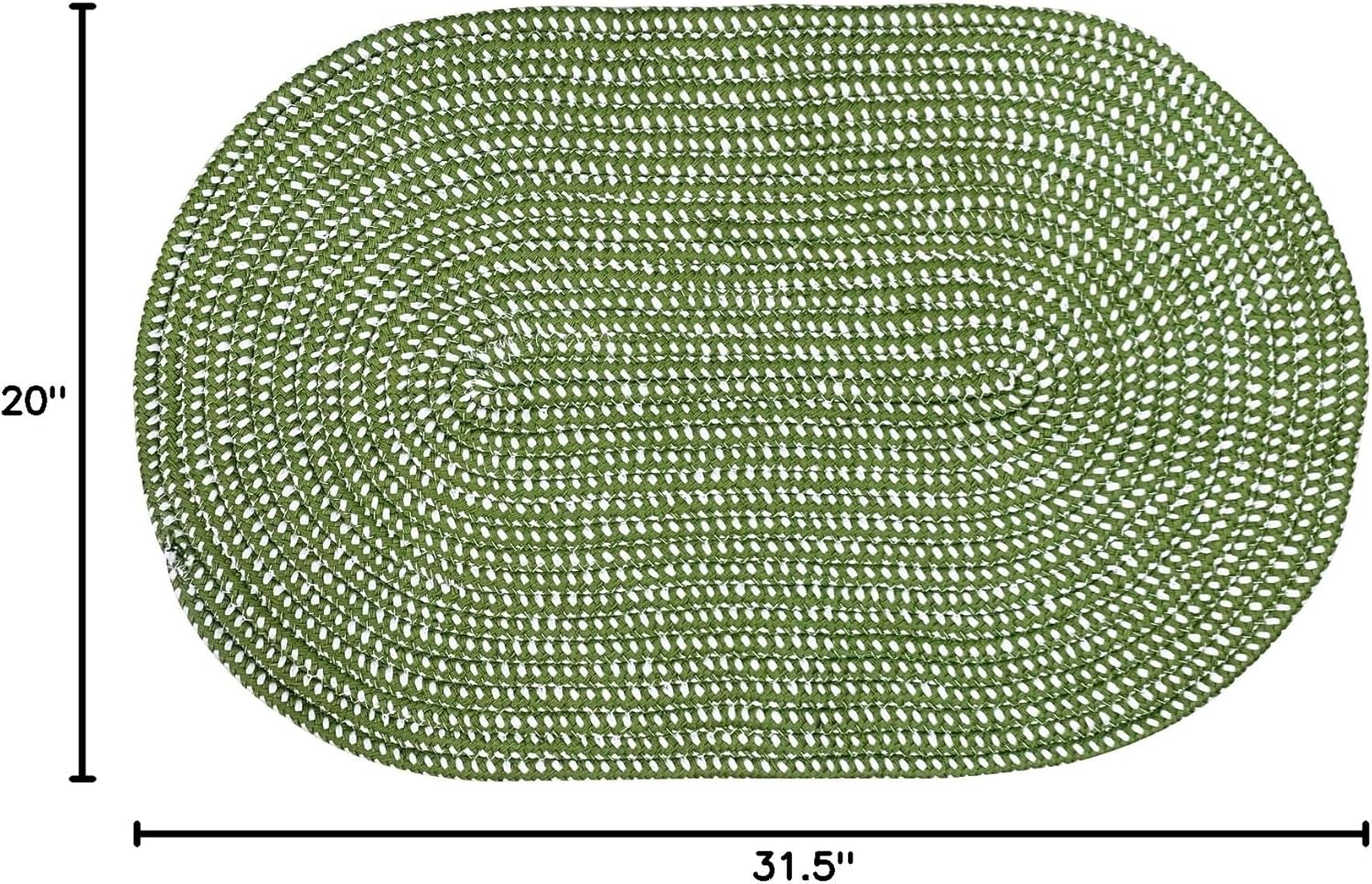 USTIDE Alfombra trenzada, ovalada de cuerda de algodón, lavable a mano, alfombra de cuerda suave para entrada, cocina, baño, mesita de noche,