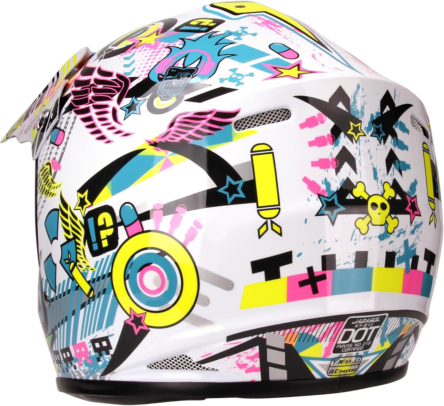 JAGASOL DOT – Casco de motocross todoterreno para niños de 8 a 14 años, casco BMX MX ATV con gafas aprobadas por DOT