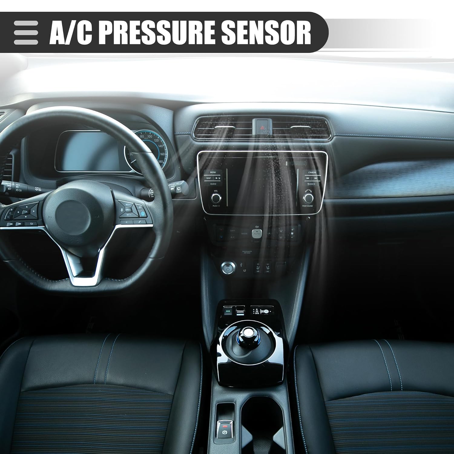 Motoforti Válvula transductora de presión AC, interruptor del sensor de presión, para BMW 128i 2008-2013, metal, negro