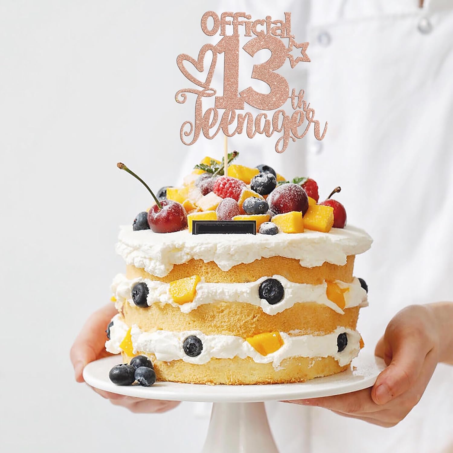 1 paquete de 13 decoraciones oficiales para tartas de 13 años con purpurina para decoración de pasteles de cumpleaños 13 Fabulosos 13 cumpleaños