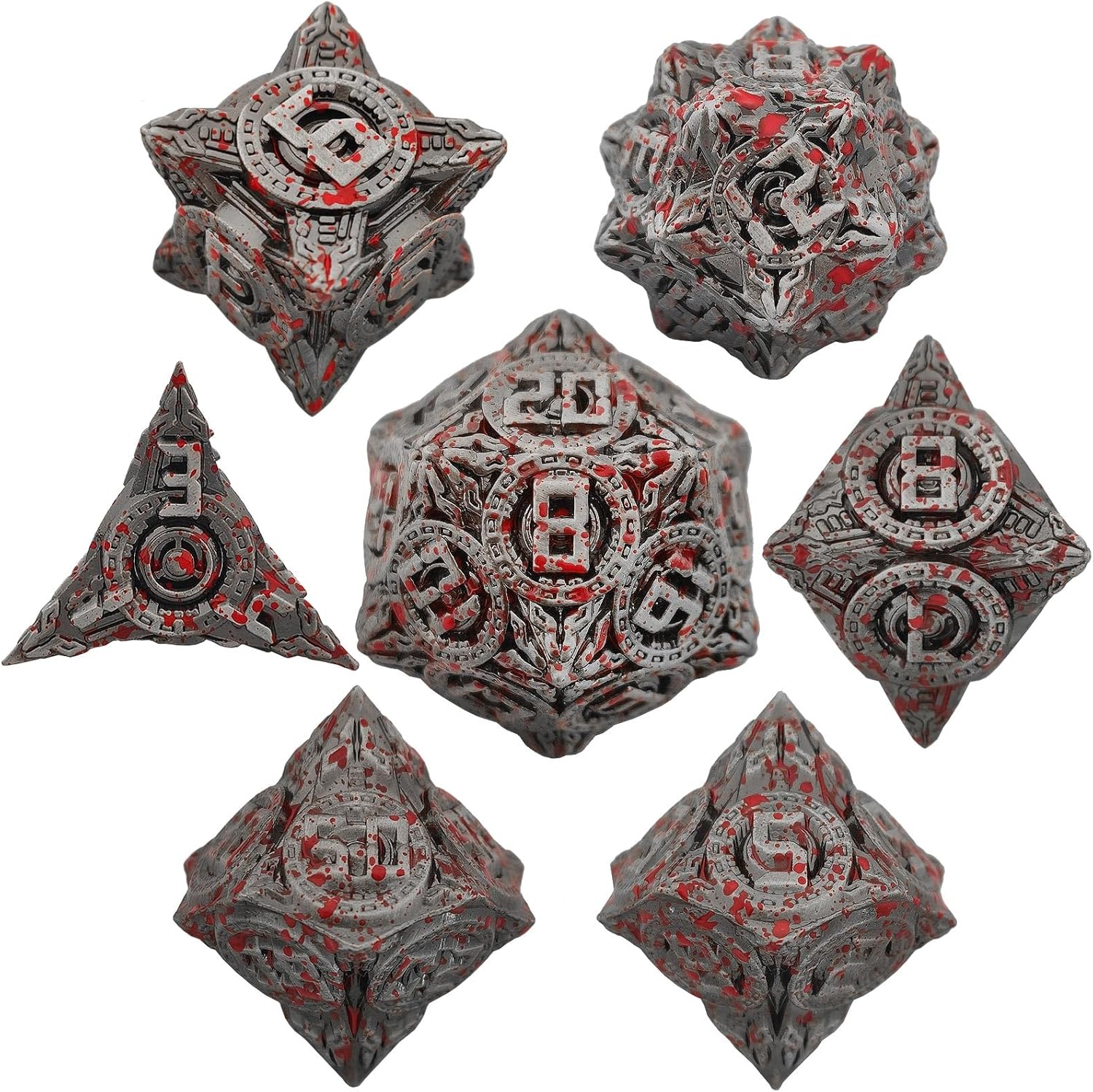 AHDKEJG D&D – Juego de dados de metal DND Dungeons and Dragons D20, juego de rol poliédrico, bolsa de dados gigantes, regalos D y D, RPG, MTG,