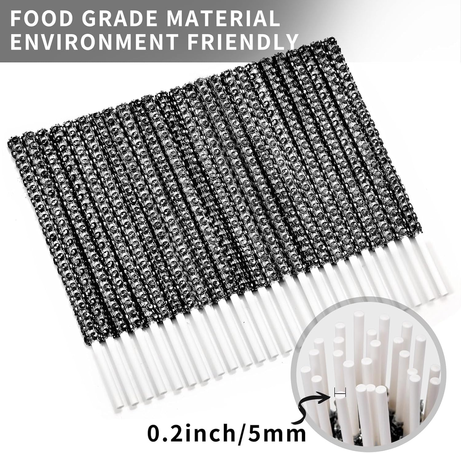 25 palitos de papel brillantes para tartas, palitos de piruleta con diamantes de imitación con brillantina, soporte para dulces para chocolate,