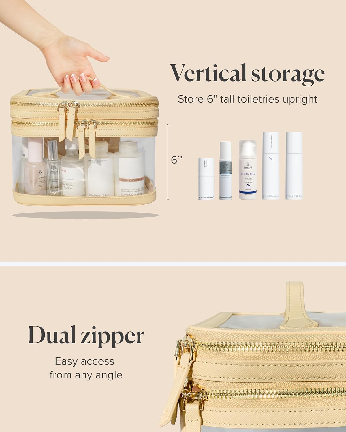 Bolsa de maquillaje transparente para cosméticos, bolsa de maquillaje para mujeres, bolsa de maquillaje grande, organizador de maquillaje, bolsa