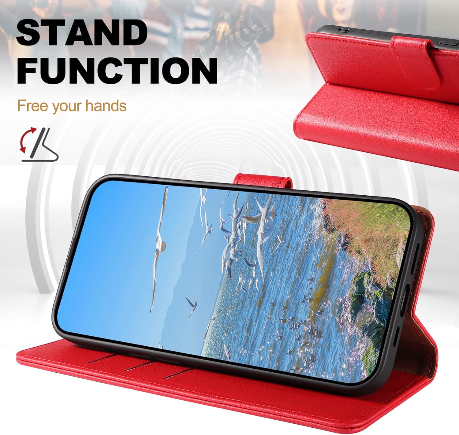 Funda para iPhone 11 Pro, de piel sintética, con bloqueo RFID, con soporte para tarjetas, funda magnética con tapa compatible con iPhone 11 Pro,