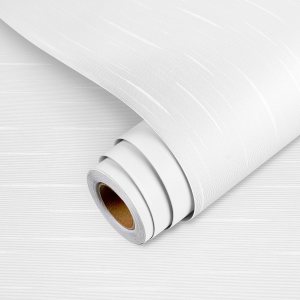 YENHOME Papel de contacto blanco puro para despegar y pegar de 17.7 x 118 pulgadas, papel tapiz texturizado de tela de pasto, papel adhesivo YENHOME Papel de contacto blanco puro para despegar y pegar de 17.7 x 118 pulgadas, papel tapiz texturizado de tela de pasto, papel adhesivo