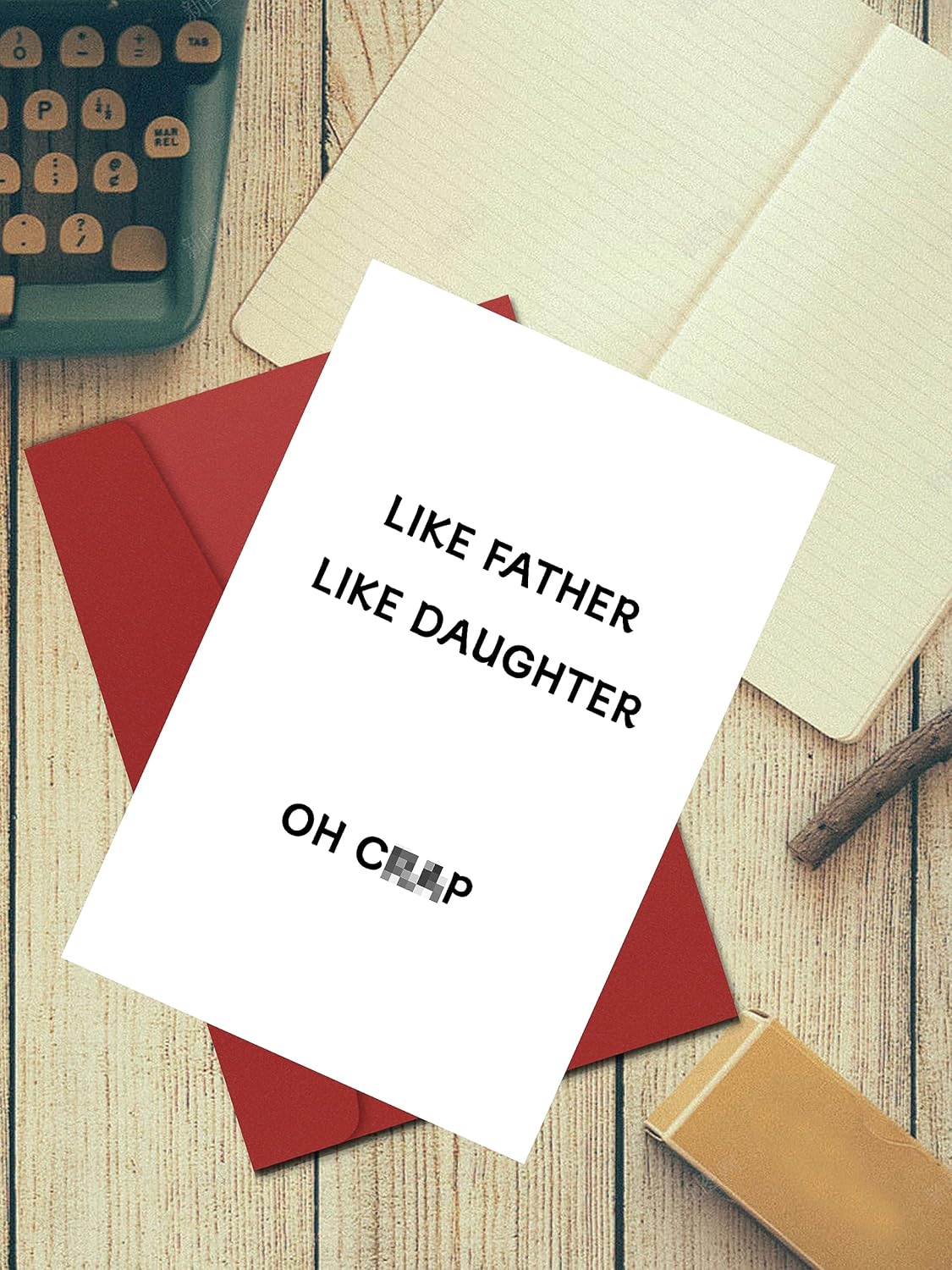 SIMSONN Tarjeta de cumpleaños para padre, divertida tarjeta del día del padre de hija, tarjeta de cumpleaños humorística para papá, como padre como