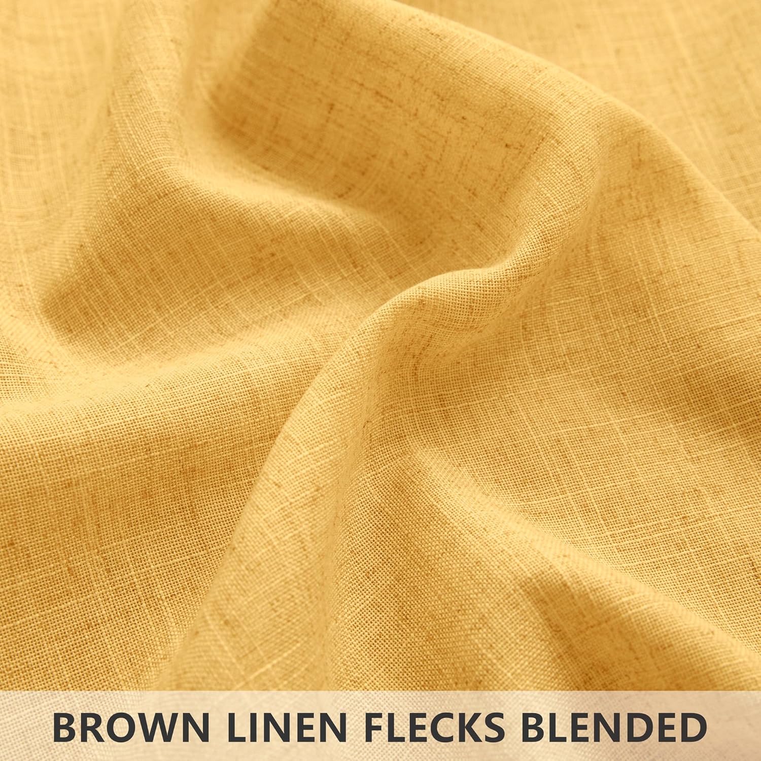 Mrs.Naturall Cortinas de oro amarillo de 90 pulgadas de largo para dormitorio, 2 paneles con bolsillos, cortinas de otoño semitransparentes con