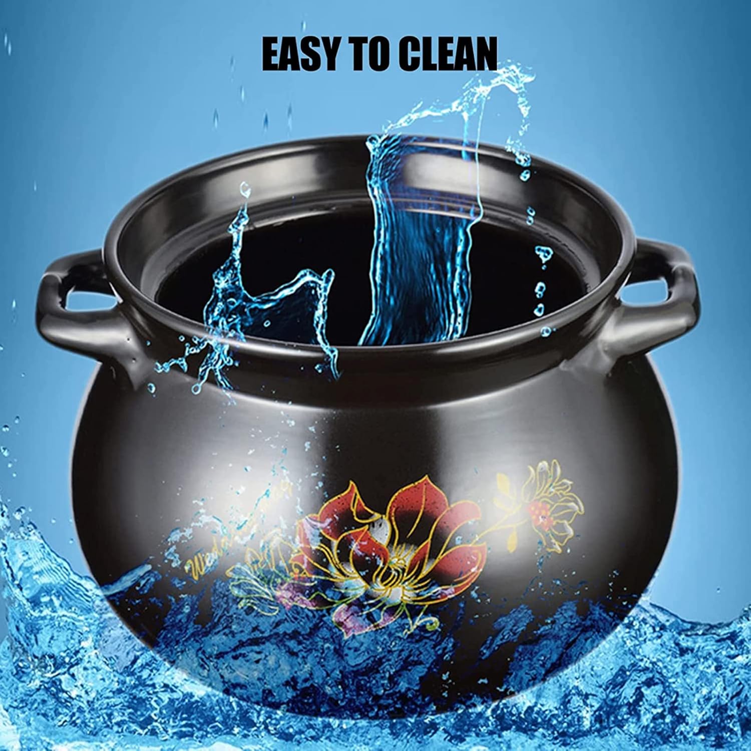 Ollas de barro de cerámica china, olla de cocina de cerámica china, olla de cocción resistente al calor, olla de barro para cocina del hogar, 5.5