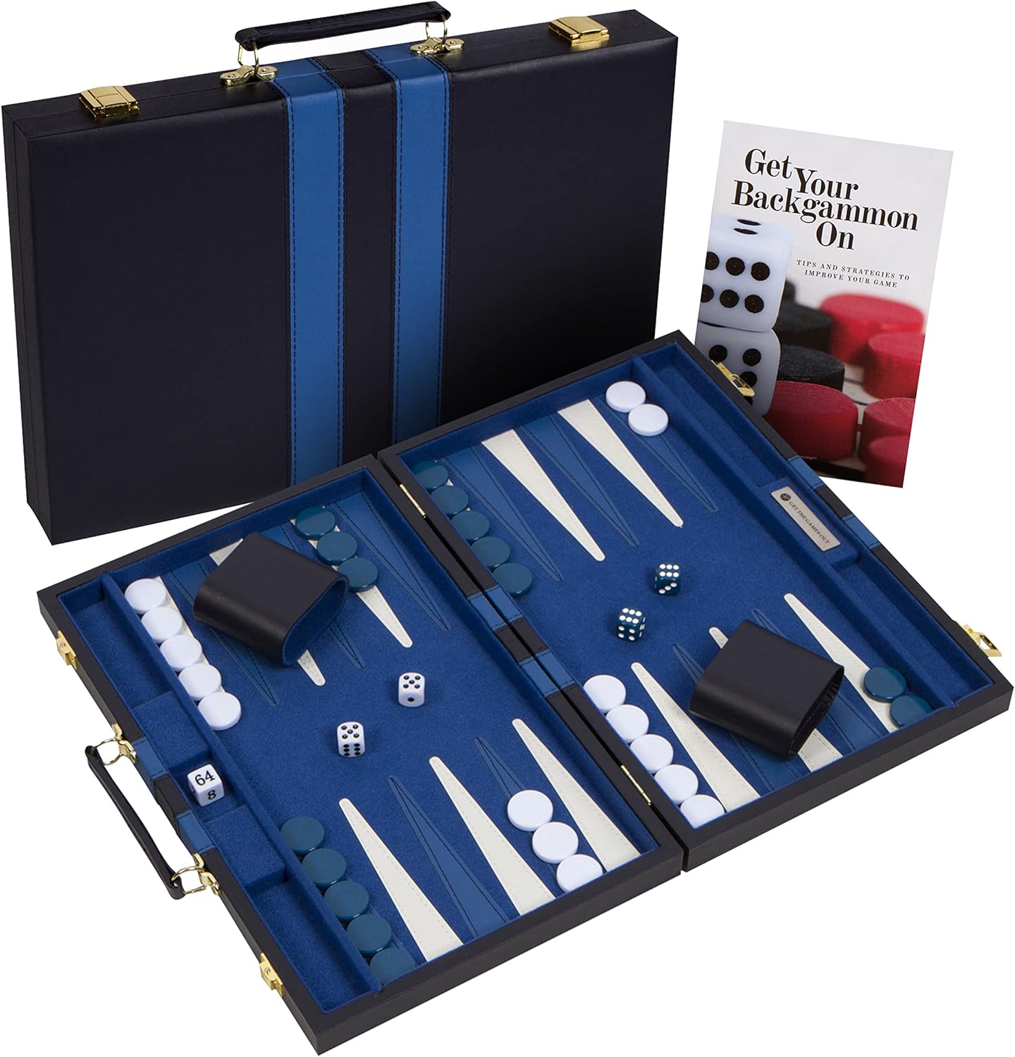 Juego de mesa de Backgammon con estuche, disponible en tamaños pequeños, medianos y grandes de Get the Games Out, S