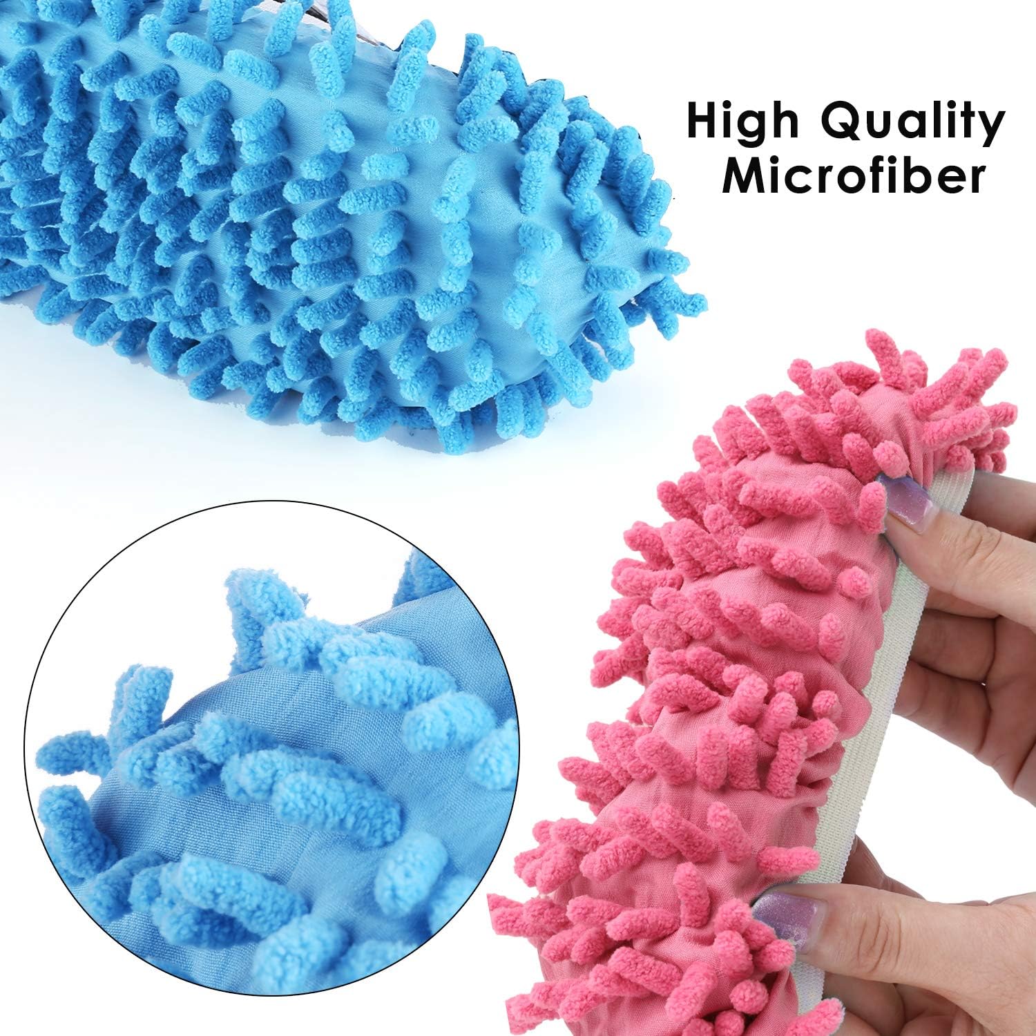 Zapatillas de fregona lavables, multifunción de microfibra para mopa de polvo, zapatos de limpieza de pisos, cubierta para el hogar