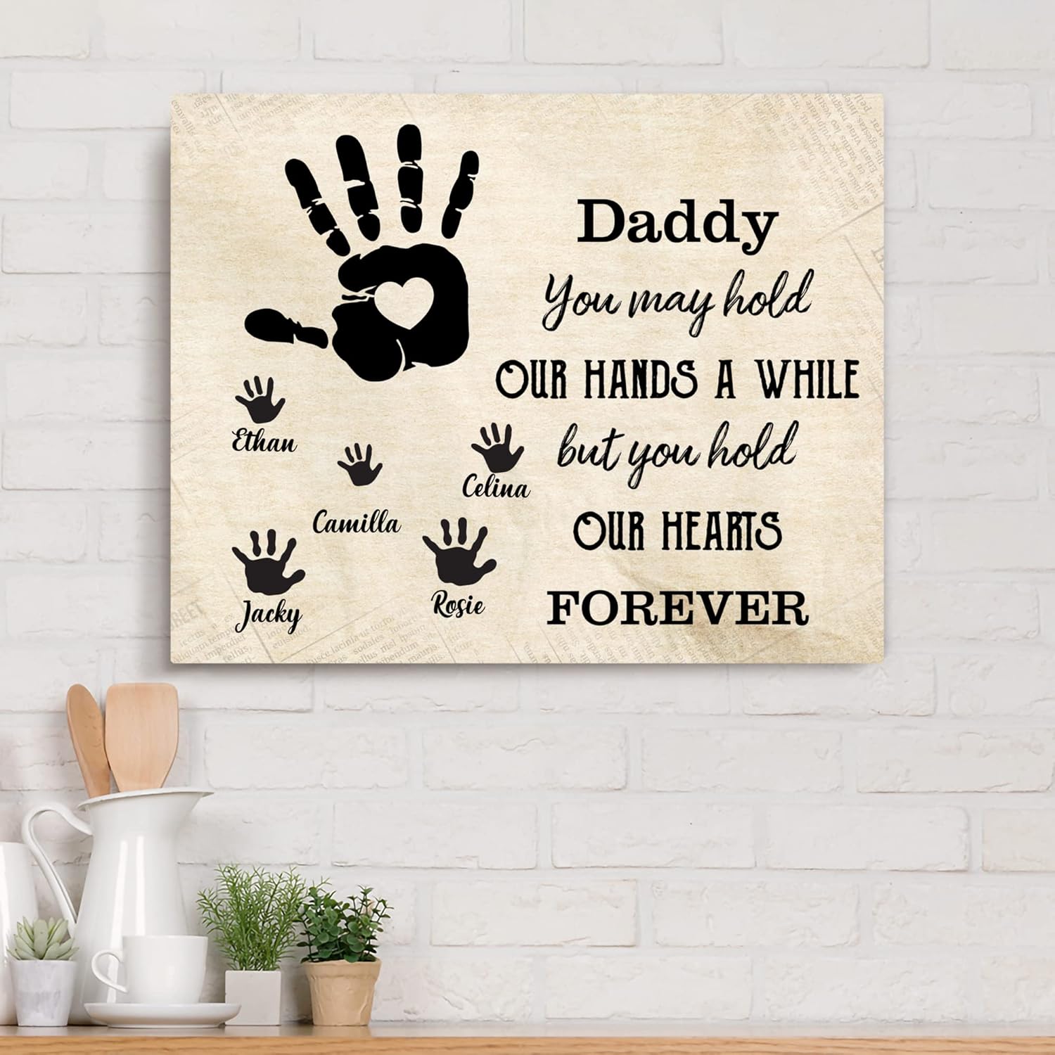 Gossby Lienzo personalizado envuelto para papá  Regalo personalizado para papá nuevo regalo para papá por primera vez de bebé niño con diseños de