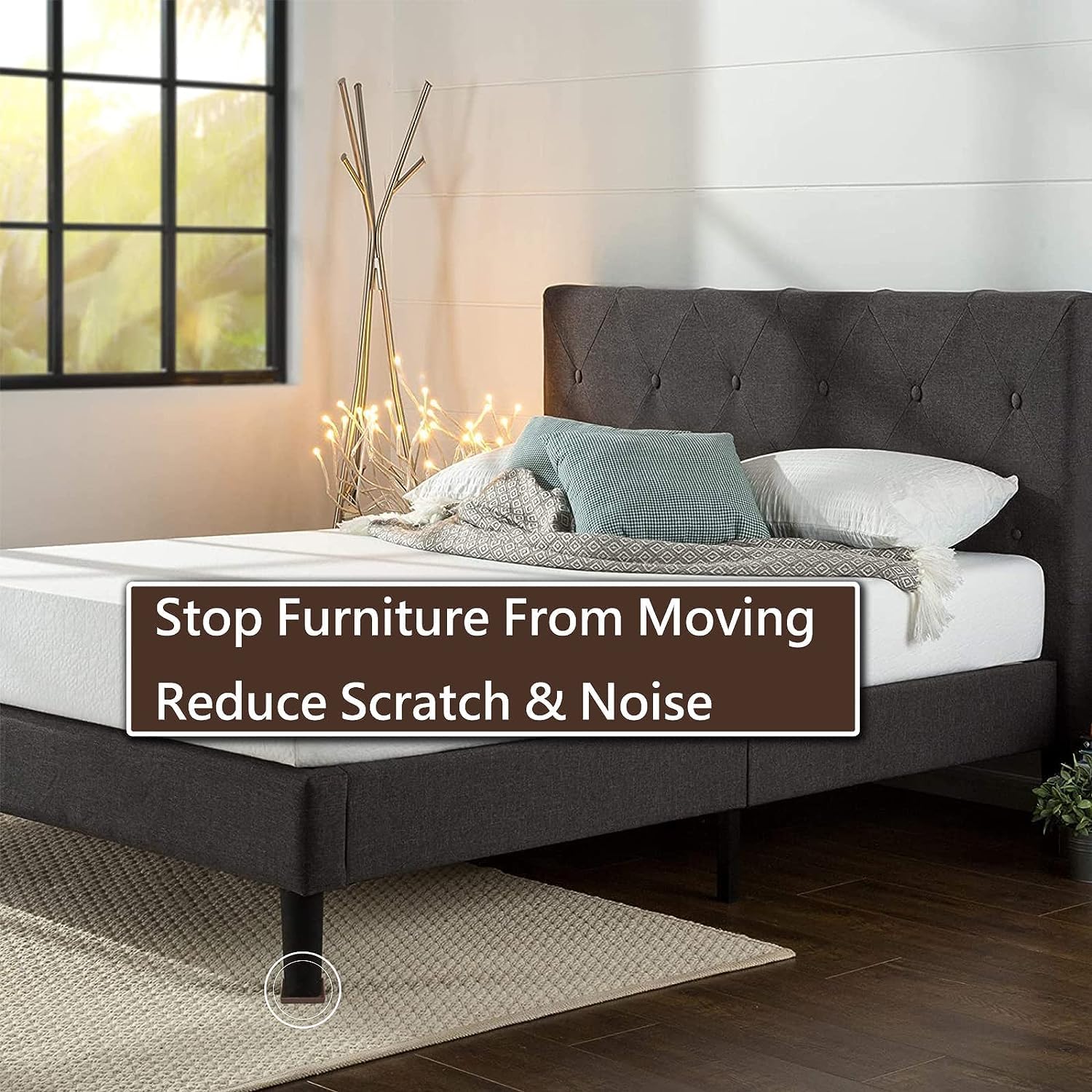 Copas cuadradas de goma para muebles de 4 x 4, almohadillas antideslizantes para muebles, tapones de cama con agarre, protegen cualquier suelo