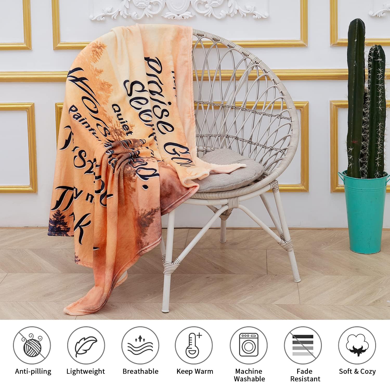 OHDS – Manta de verso bíblico cristiano, manta espiritual curativa, regalo de oración religiosa, manta de forro polar suave de franela para cama