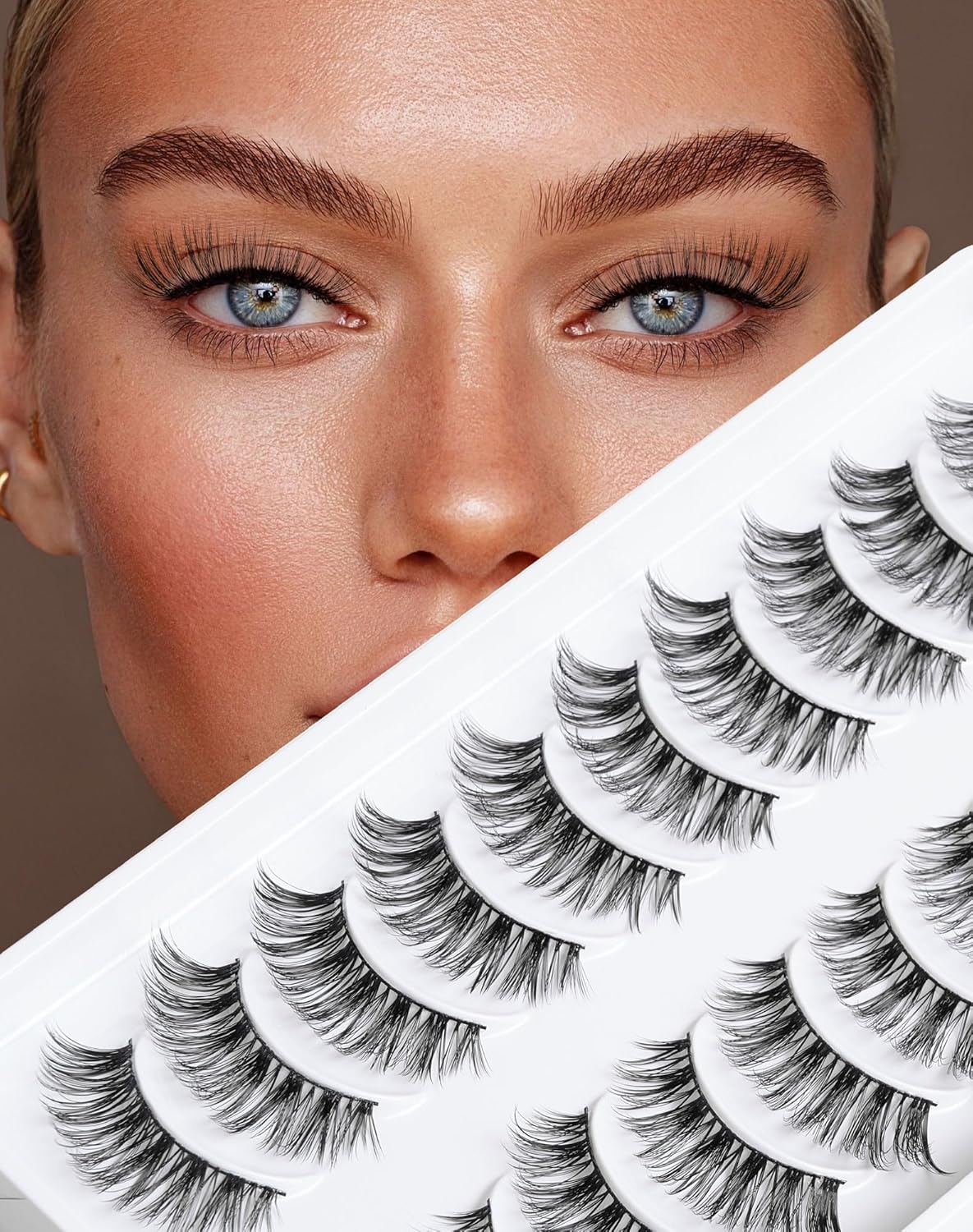 Pestañas postizas reutilizables de 0.47 pulgadas, pestañas postizas 3D de visón sintético, aspecto natural, 0.55 pulgadas, esponjosas, ojo de gato,