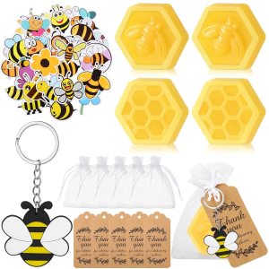 Dansib 50 juegos de jabón de abeja de panal con calcomanías para fiesta de verano, abeja, decoración de fiesta de cumpleaños, novia, boda, Dansib 50 juegos de jabón de abeja de panal con calcomanías para fiesta de verano, abeja, decoración de fiesta de cumpleaños, novia, boda,