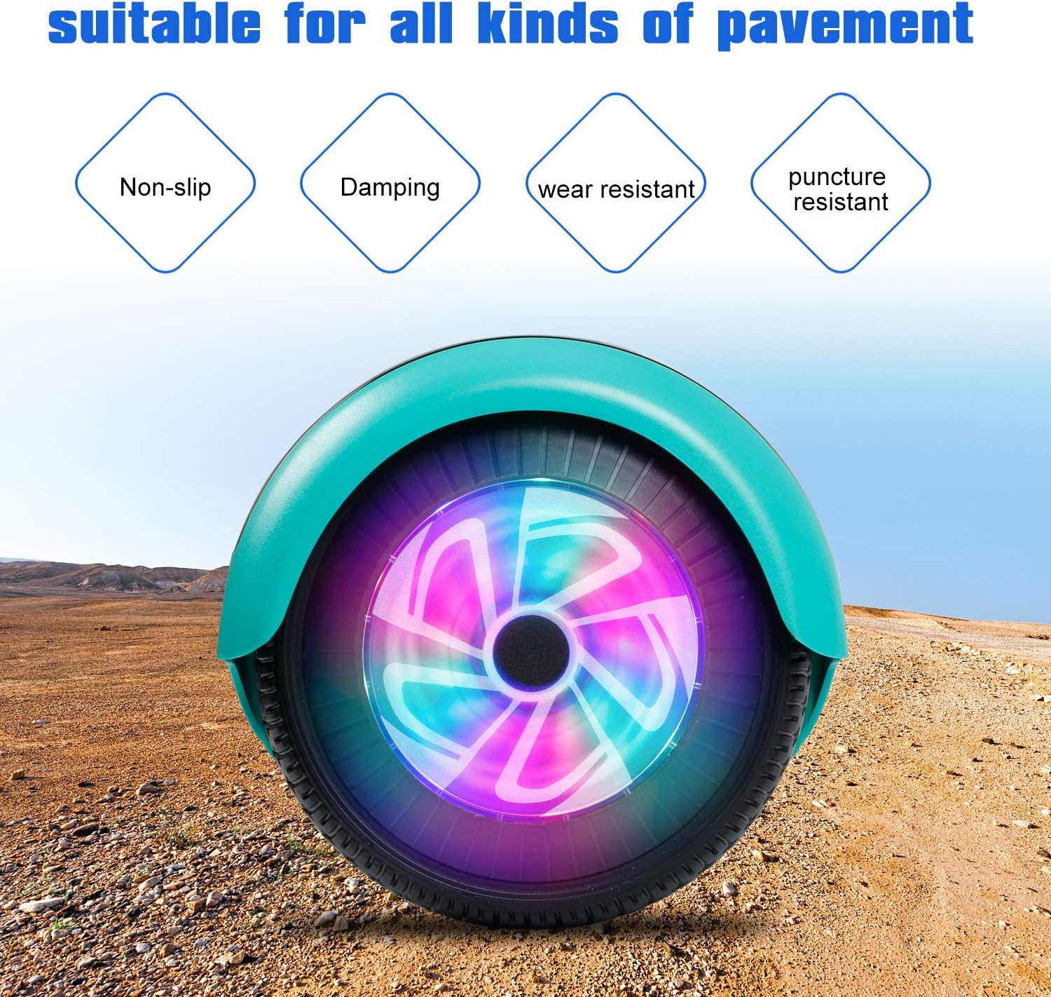 LIEAGLE Hoverboard, 6.5 “auto equilibrio Scooter Hover Board con ruedas Bluetooth luces LED para niños adultos