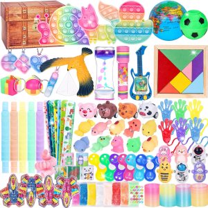 Paquete de 82 recuerdos de fiesta para niños, juguetes de caja del tesoro para premios en el aula, paquete de juguetes para ansiedad, premios de Paquete de 82 recuerdos de fiesta para niños, juguetes de caja del tesoro para premios en el aula, paquete de juguetes para ansiedad, premios de