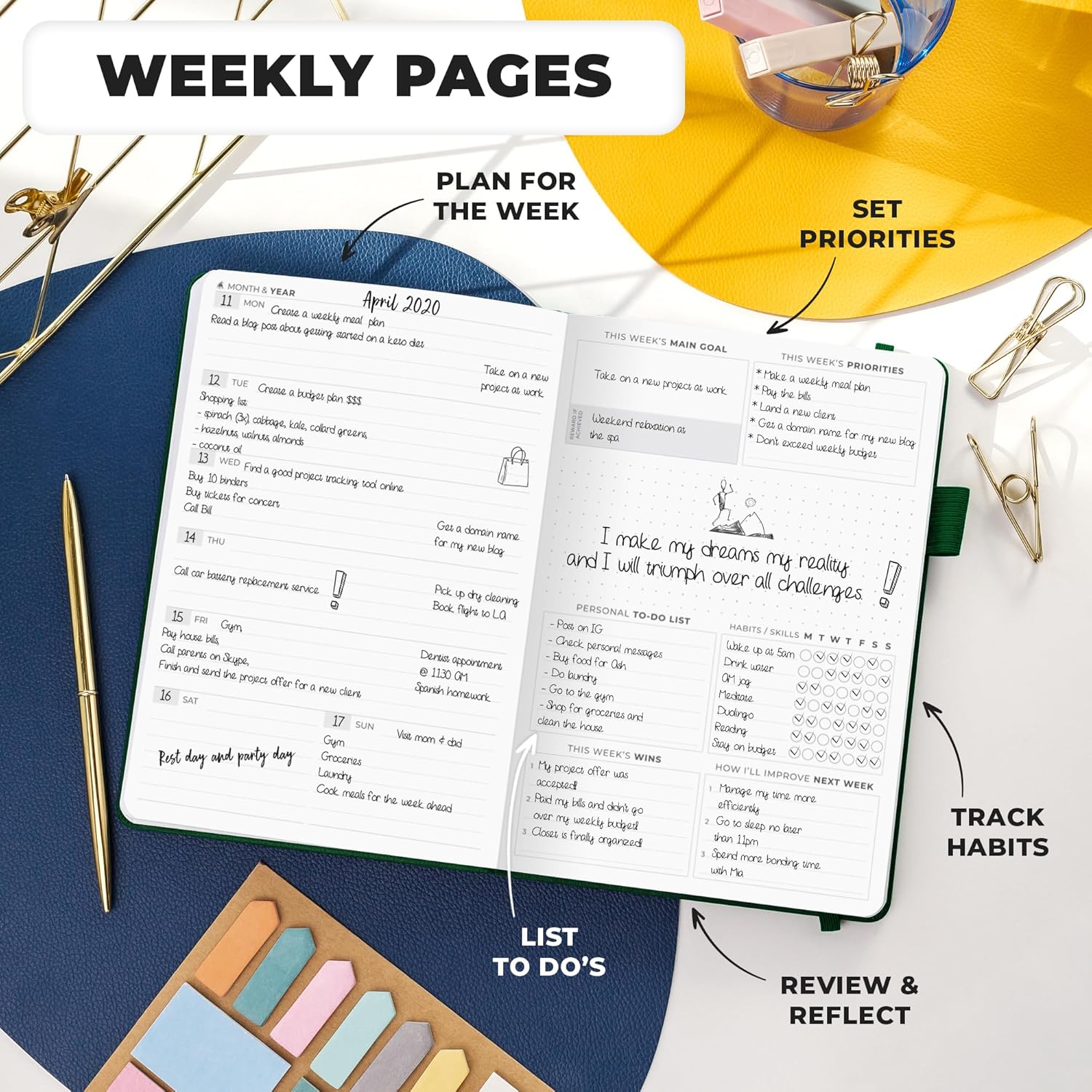 Clever Fox – Agenda edición de alta calidad, semanal y mensual para aumentar tu productividad, gestionar el tiempo y alcanzar tus objetivos, sin