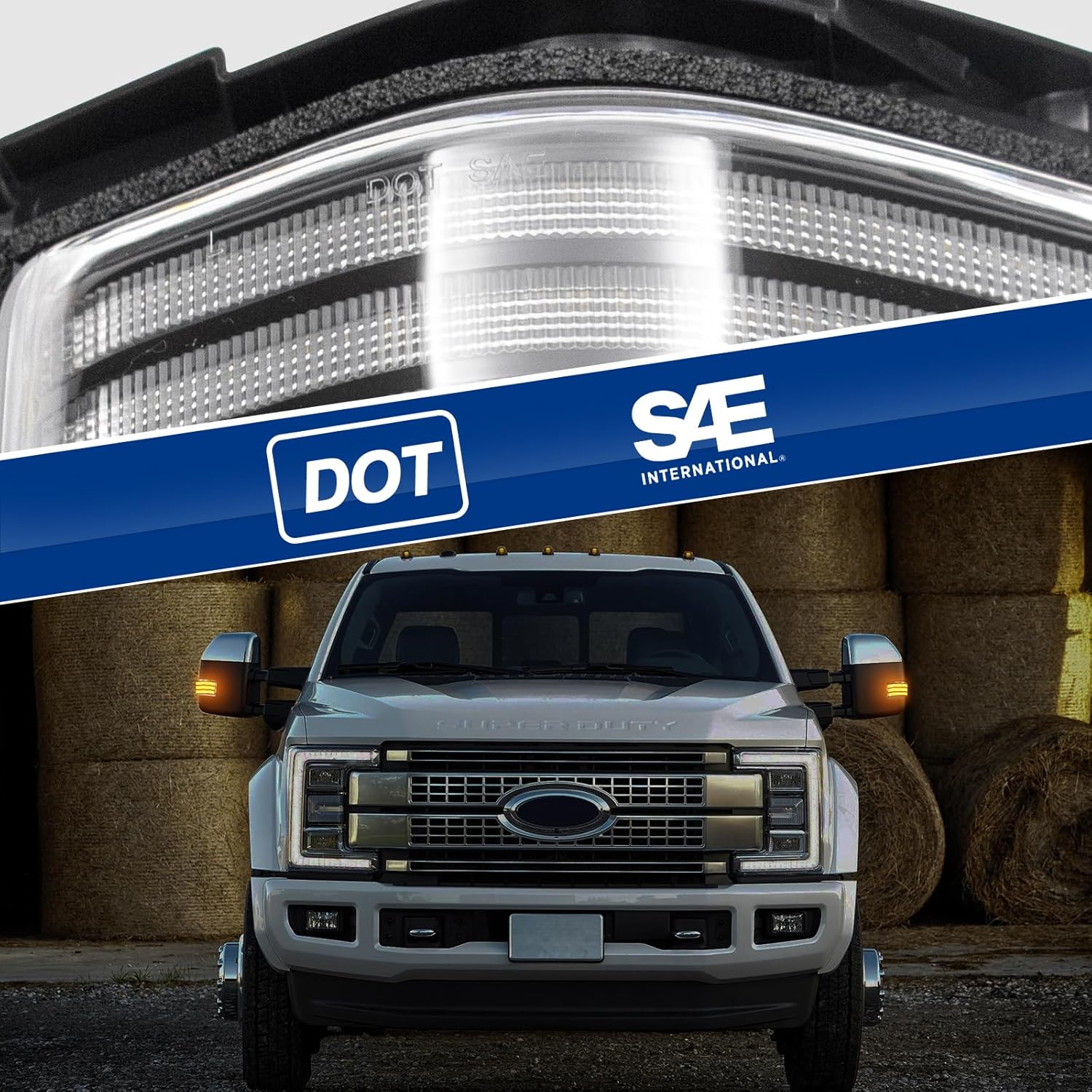 Espejo de remolque secuencial LED compatible con F150 2015-2022F250 F350 F450 Super Duty 2017-2022
