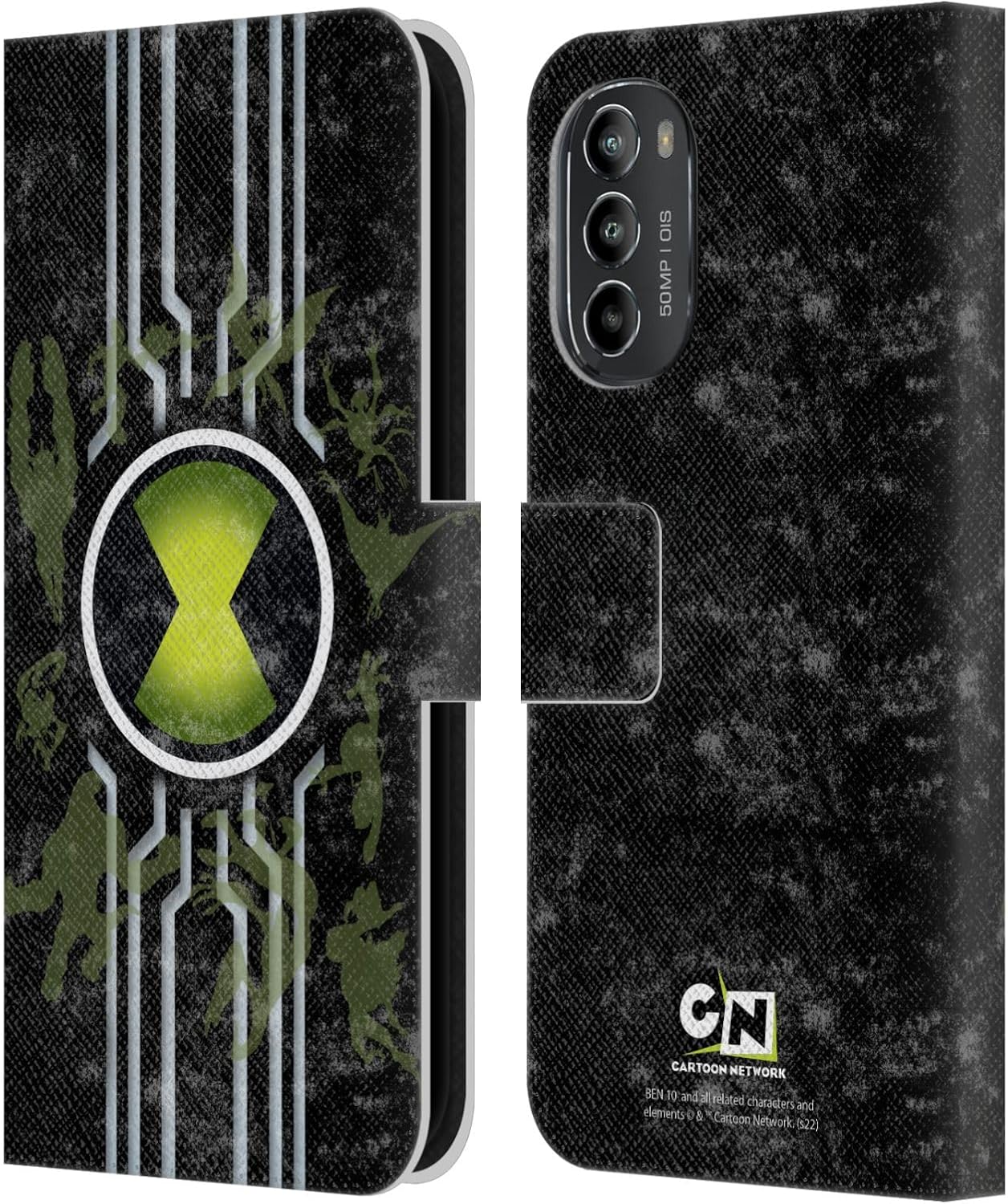 Head Case Designs Officially Licensed Ben 10 Alien Force Omnitrix Graphics Leather Book Wallet Case Cover Compatible with Motorola Moto G82 5G