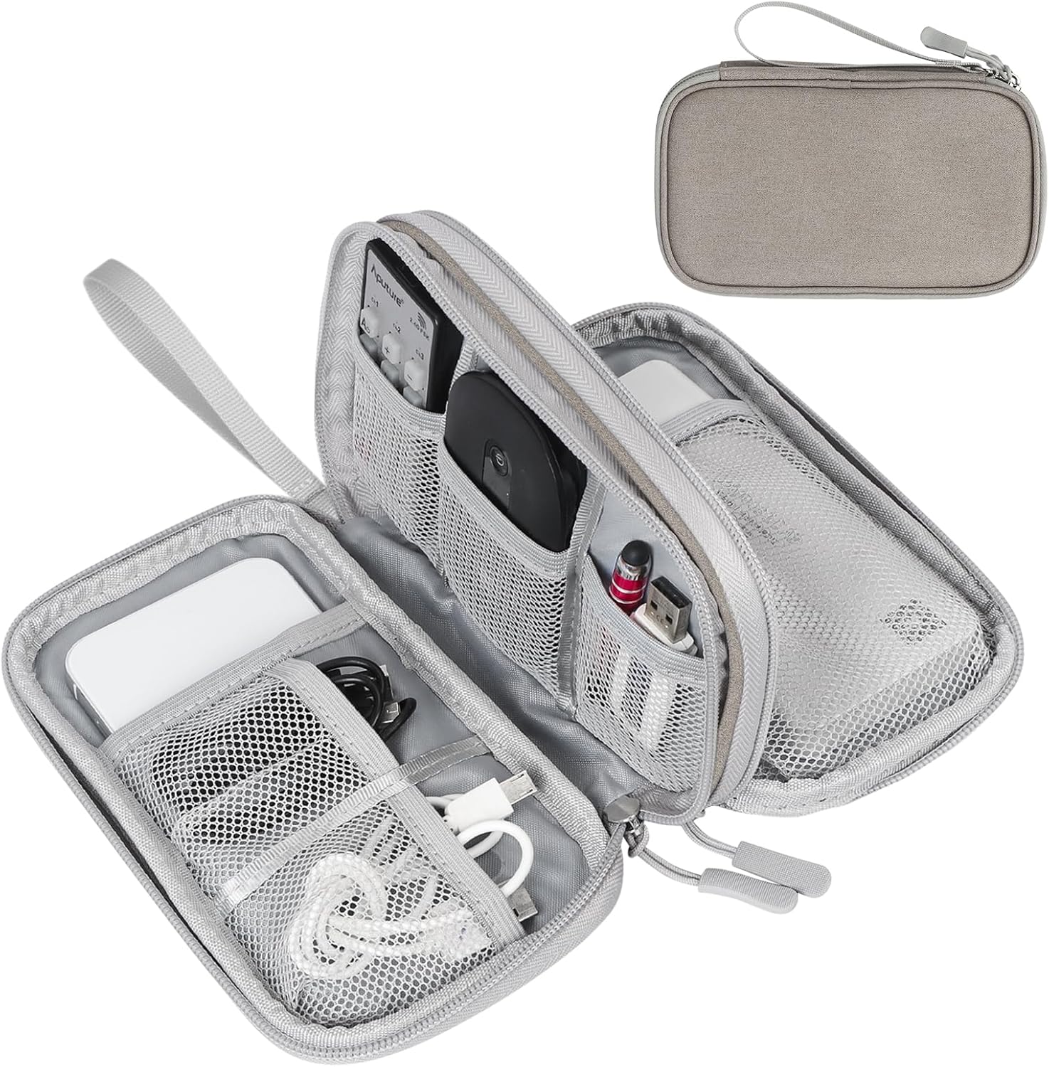FYY Organizador electrónico, organizador de cables de viaje, bolsa de transporte para accesorios electrónicos, portátil, impermeable, doble capa,