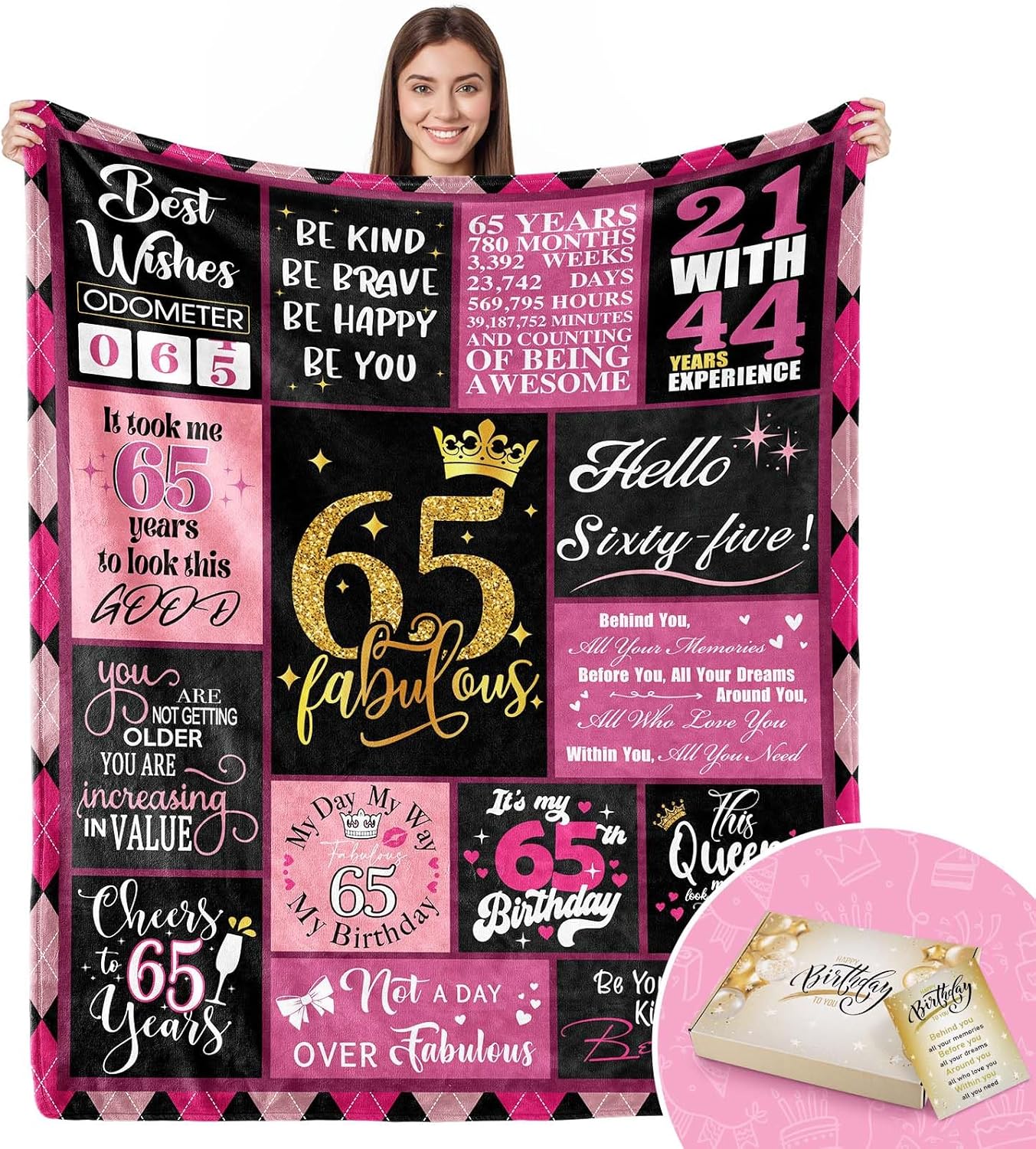 Regalos de cumpleaños 65 para mujeres, decoraciones de cumpleaños 65 para mujeres, regalos para cumpleaños 65, regalos de feliz cumpleaños 65,