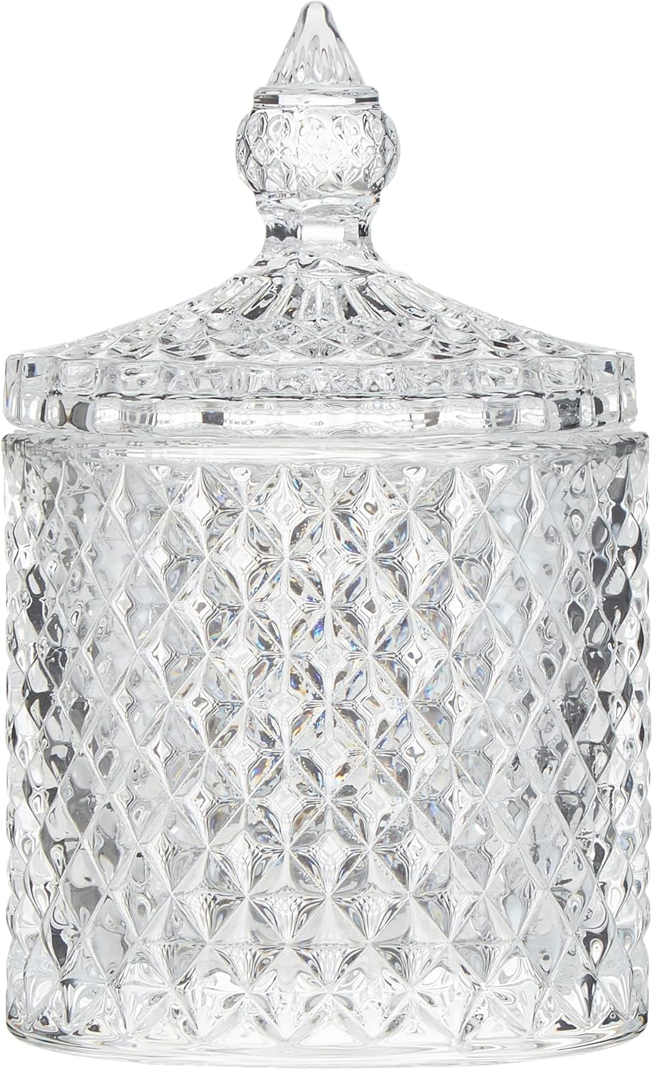 Tarro decorativo para dulces de mariposa para el hogar, recipiente de almacenamiento de bufé de dulces, tarro facetado de diamante de cristal