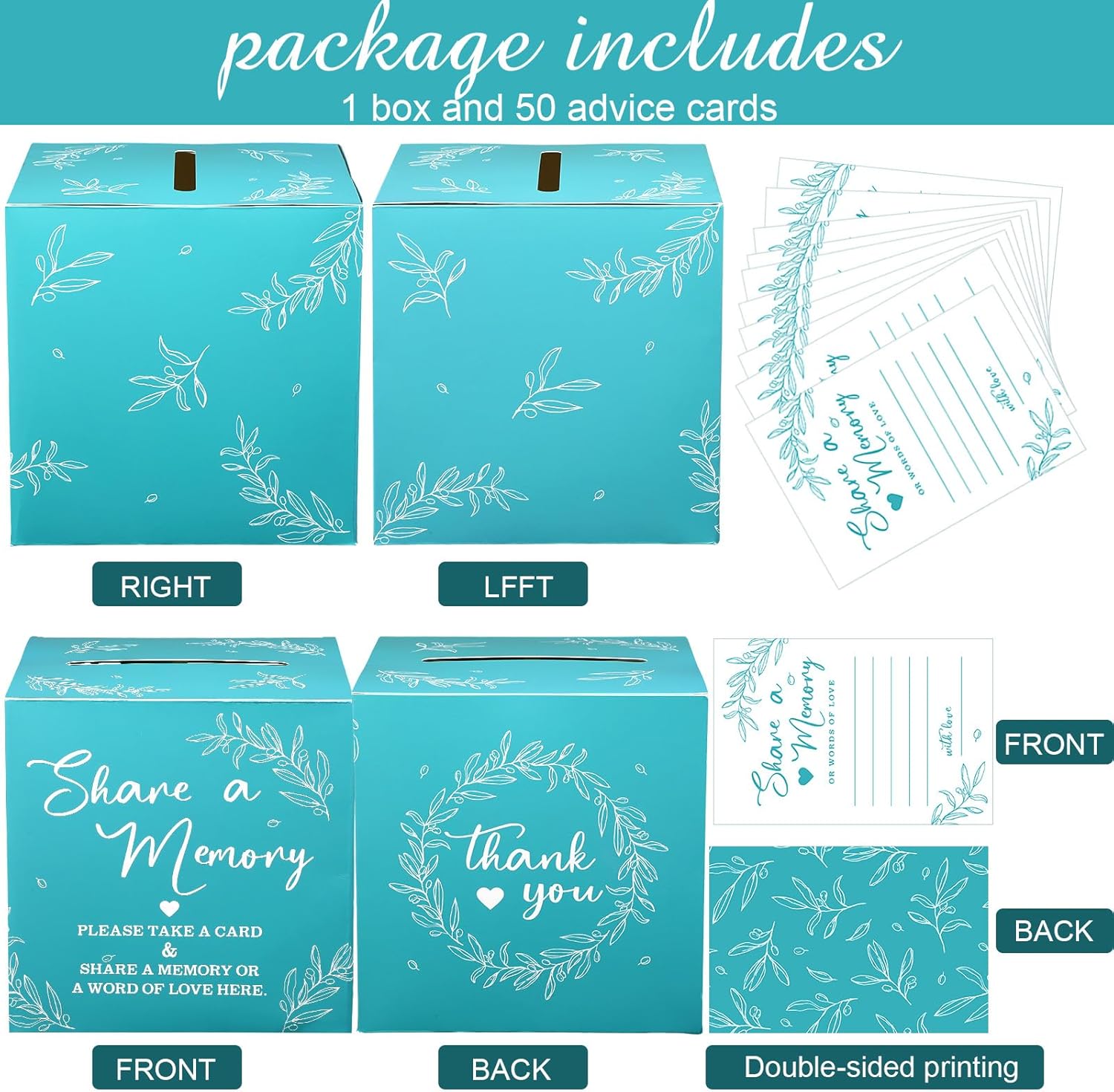 50 tarjetas de memoria para colecciones de vida, tarjetas de memoria, ideas de tarjetas de invitados para funerales, graduaciones, bodas, despedidas