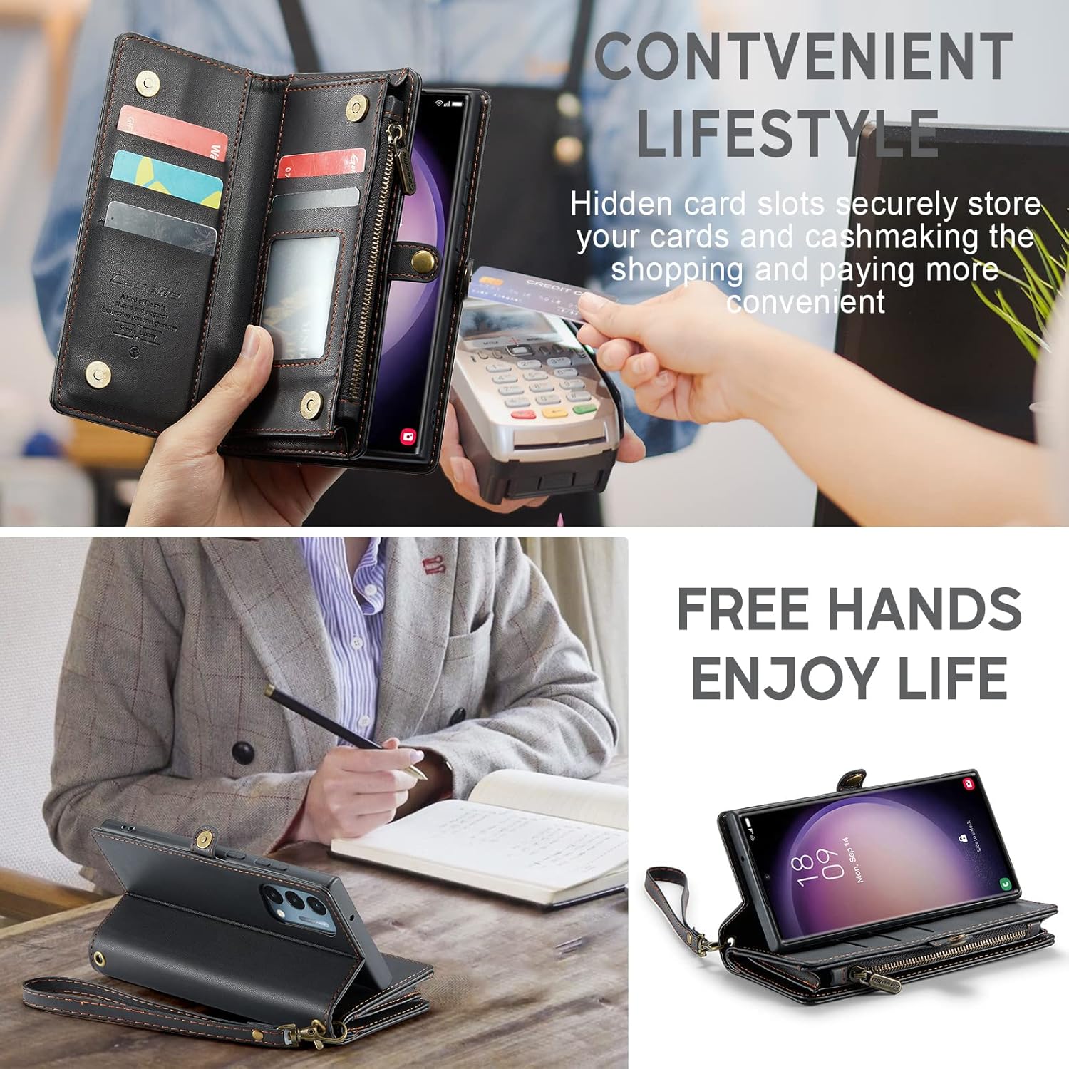 ASAPDOS Oneplus Nord N200 5G – Funda tipo cartera, correa de piel sintética retro con cierre magnético, bloqueo RFID, tarjetero y soporte para