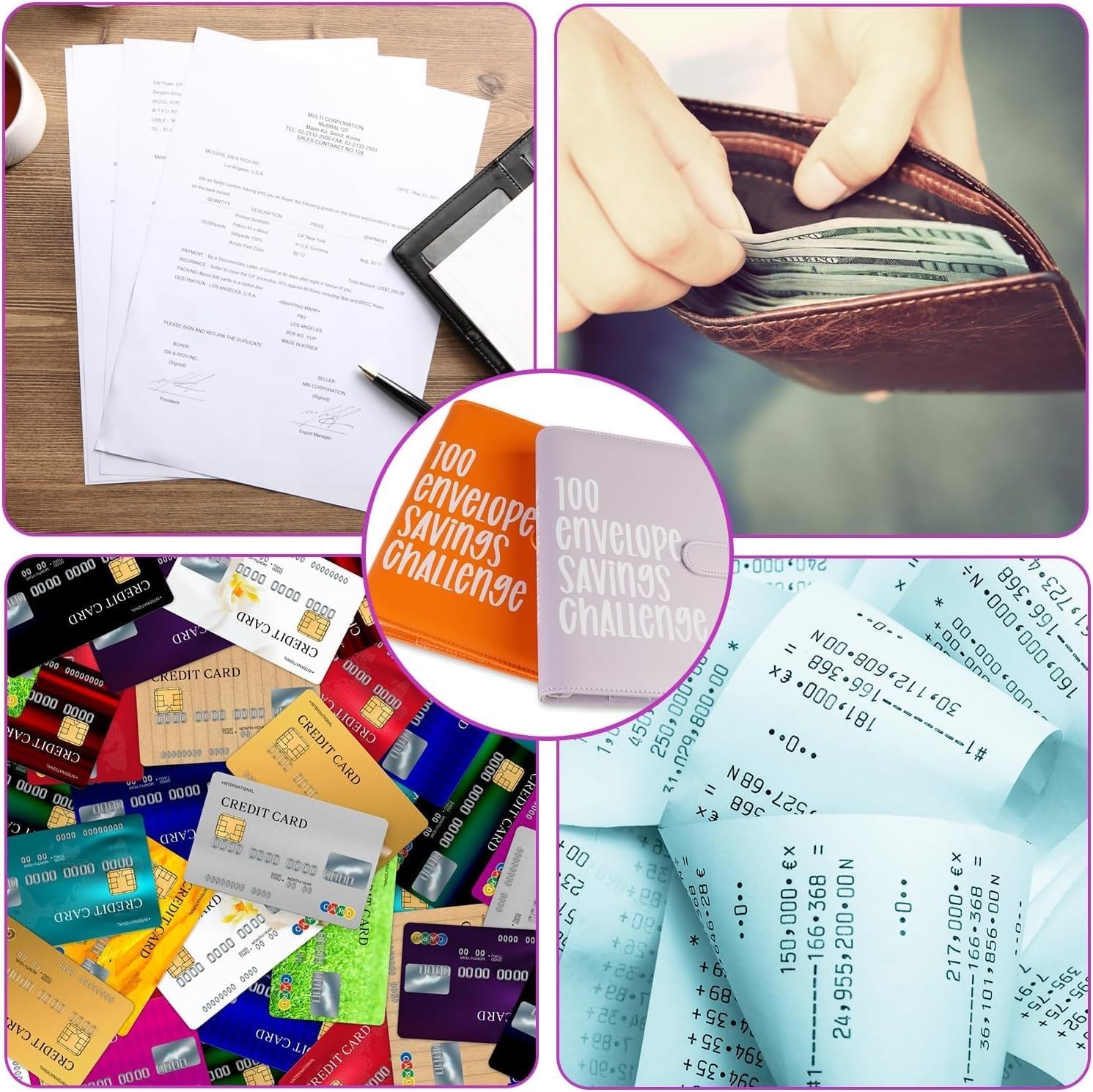 Carpeta de desafío de 100 sobres, hojas de desafíos de ahorro, manera fácil y divertida de ahorrar $5,050, carpeta de presupuesto con sobres para