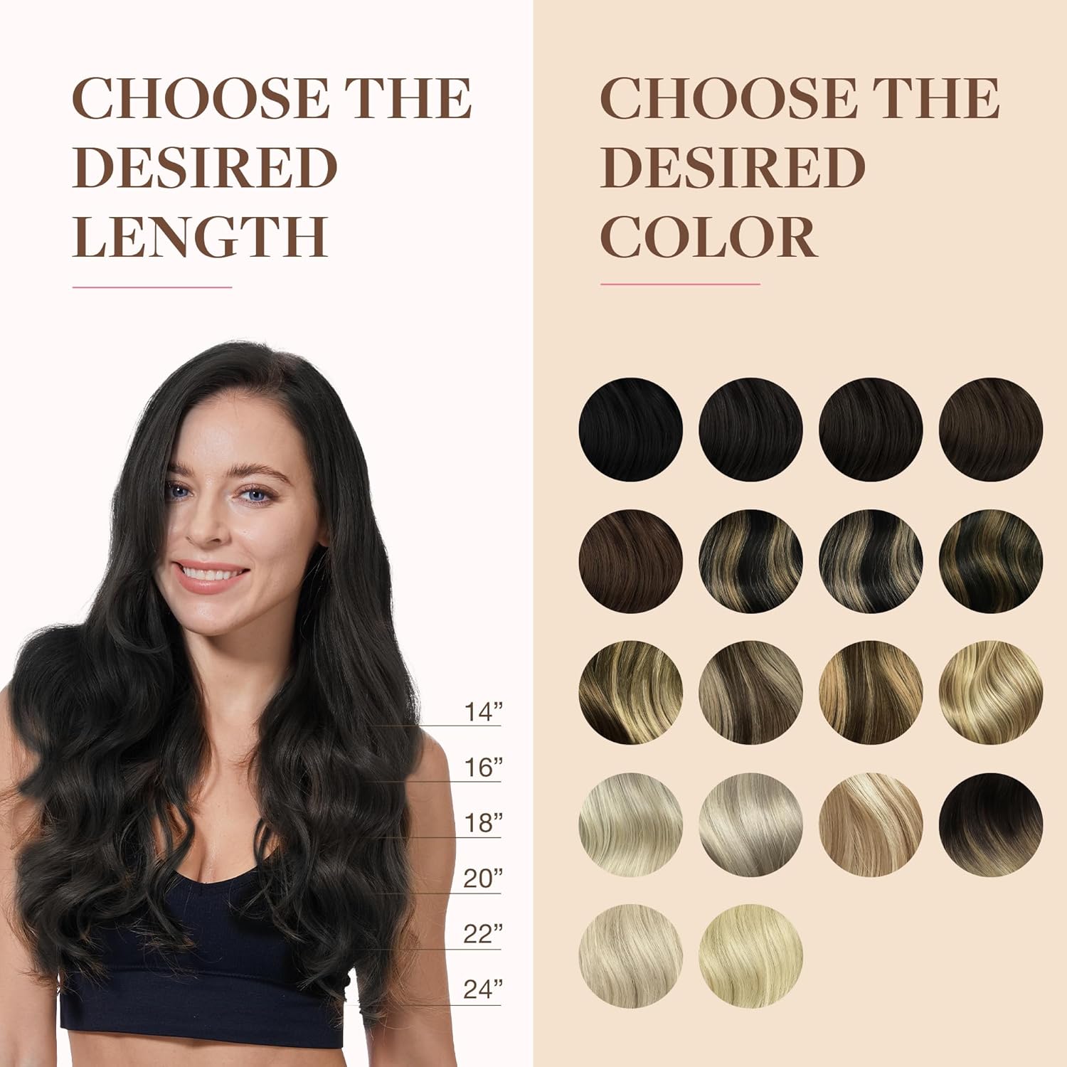 Goo Goo – Extensiones de cabello con clip de poliuretano de trama sin costuras, cabello humano de color degradado, lacio, Remy, con efecto balayage,