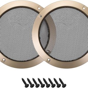 Rebower Cubierta de parrilla de altavoz de malla negra para subwoofer (con tornillos), para audio casero DIY – Marco de 4 pulgadastono dorado 2 Rebower Cubierta de parrilla de altavoz de malla negra para subwoofer (con tornillos), para audio casero DIY – Marco de 4 pulgadastono dorado 2