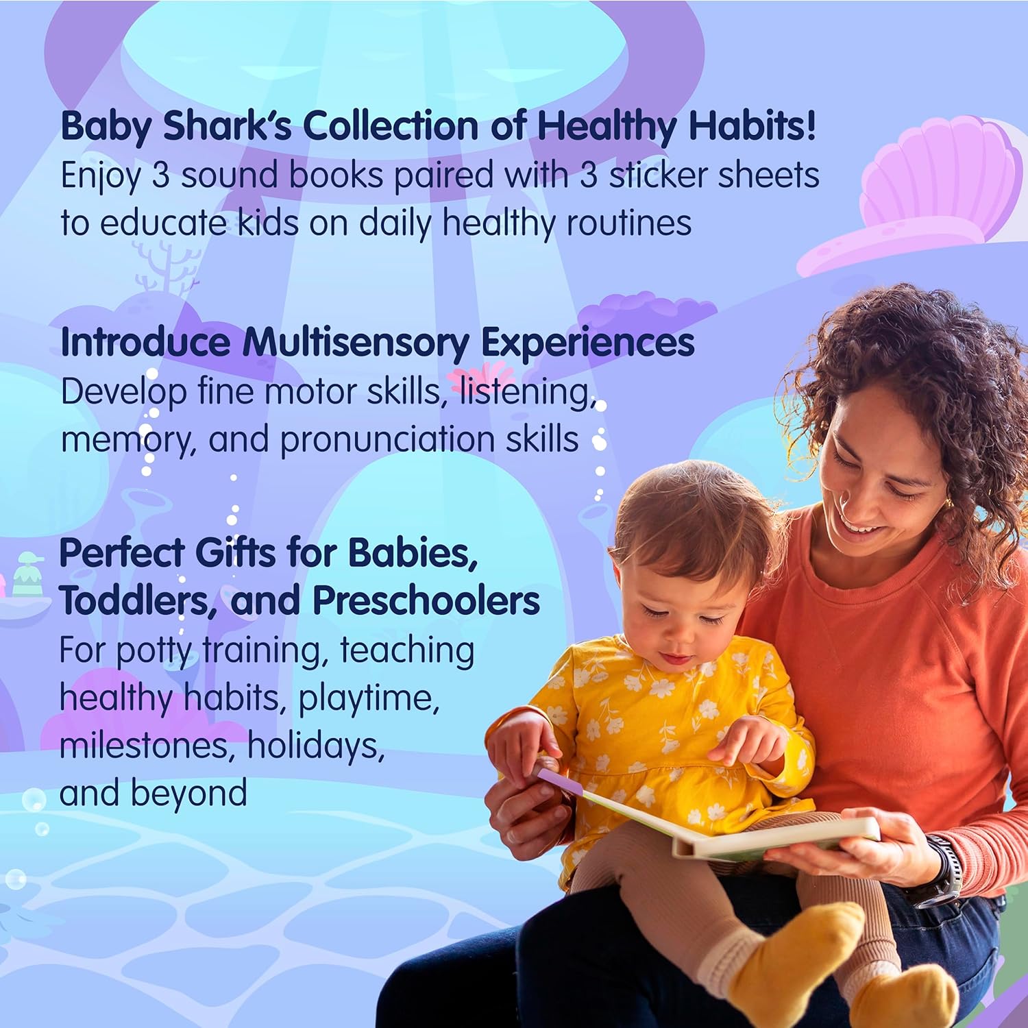 Pinkfong Juego de libros de sonido de hábitos saludables de Baby Shark