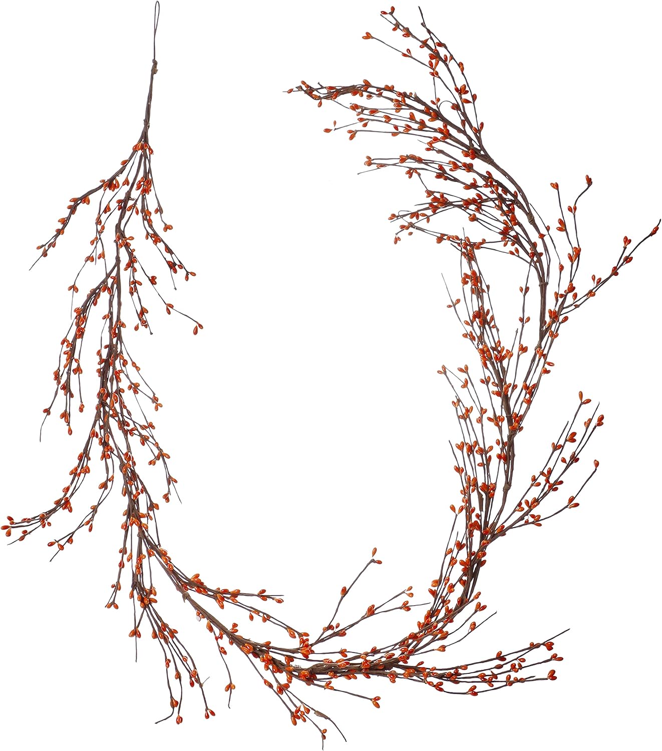 J’FLORU Guirnalda de otoño de 5 pies, guirnalda artificial de otoño para decoración del hogar de otoño (naranja)