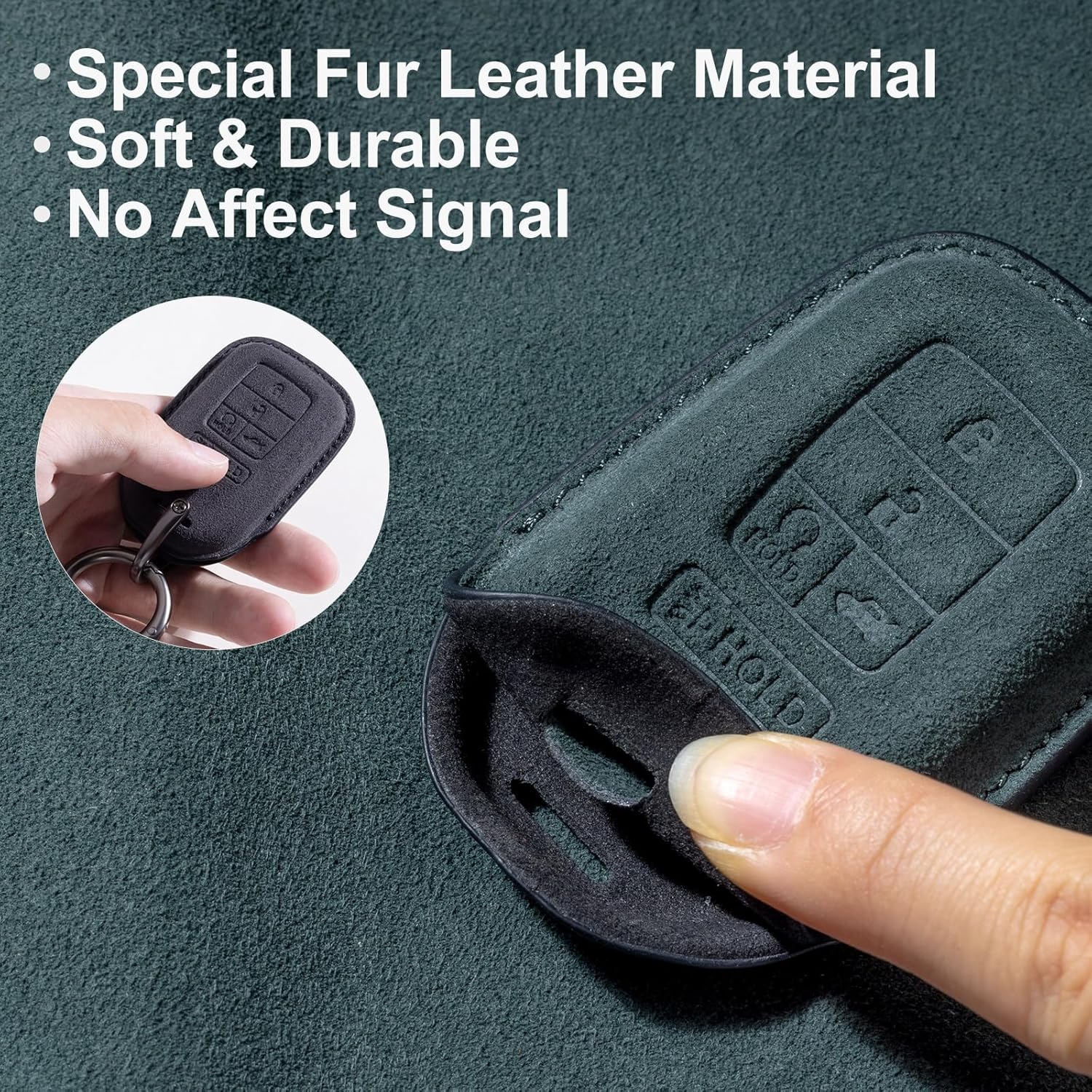Funda para llavero Honda con cordón de gamuza para llavero, protector de llavero compatible con Honda Accord Civic CRV Pilot Odyssey Passport Smart