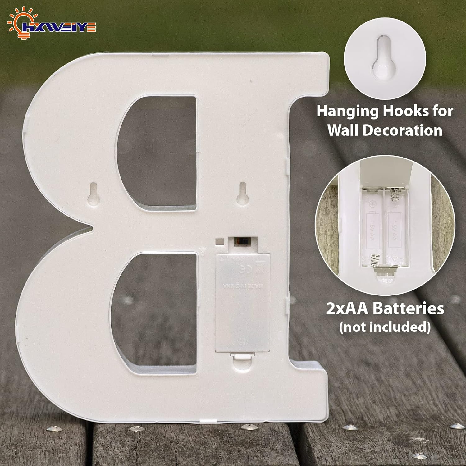 Letras con luces LED de marquesina, letras con luces LED de marquesina de HXWEIYE 26 alfabeto, letras iluminadas del 0 al 9, para fiestas, hogar,