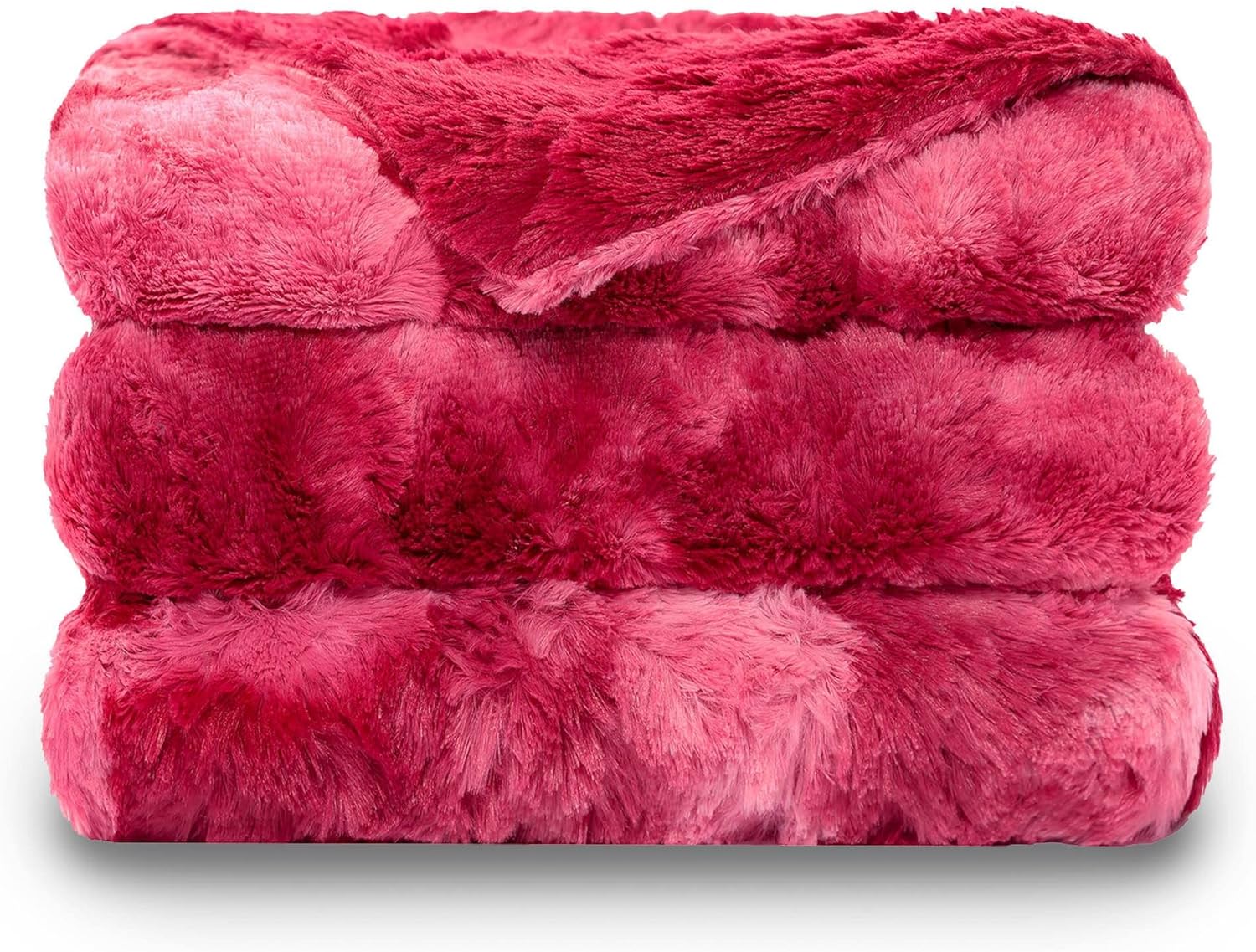NANPIPER Manta de piel sintética, suave y mullida para mujer, color rojo vino, 60 x 80 pulgadas