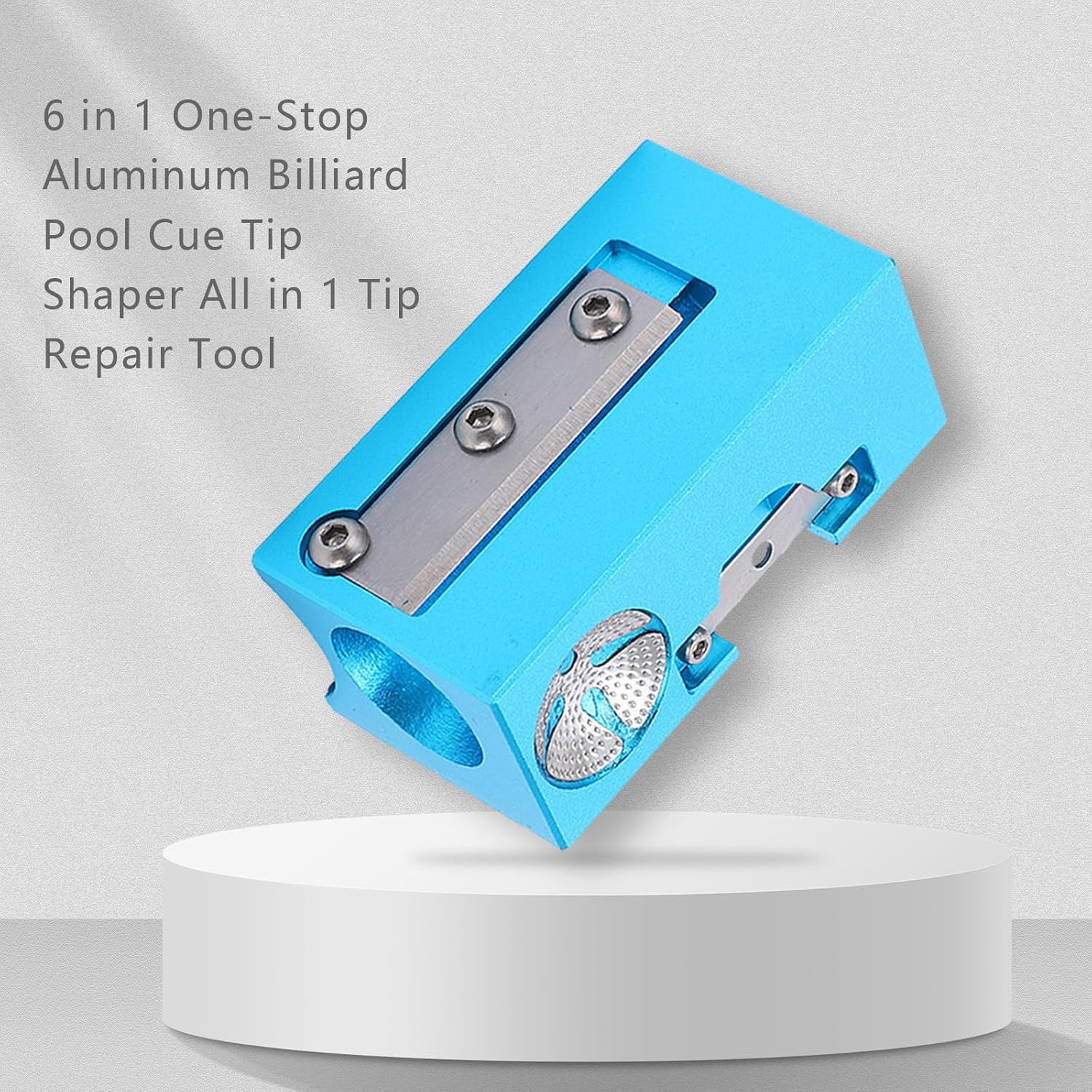BestYiJo Moldeador de puntas de taco de piscina de aluminio 8 en 1, herramienta de reparación de puntas de palo de billar, kit de repuesto para