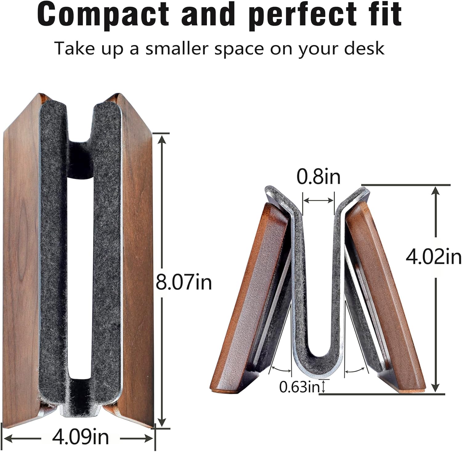 SAMDI Soporte vertical para portátil, soporte vertical para portátil, soporte vertical de madera, compatible con todos los MacBook, HP, Samsung,