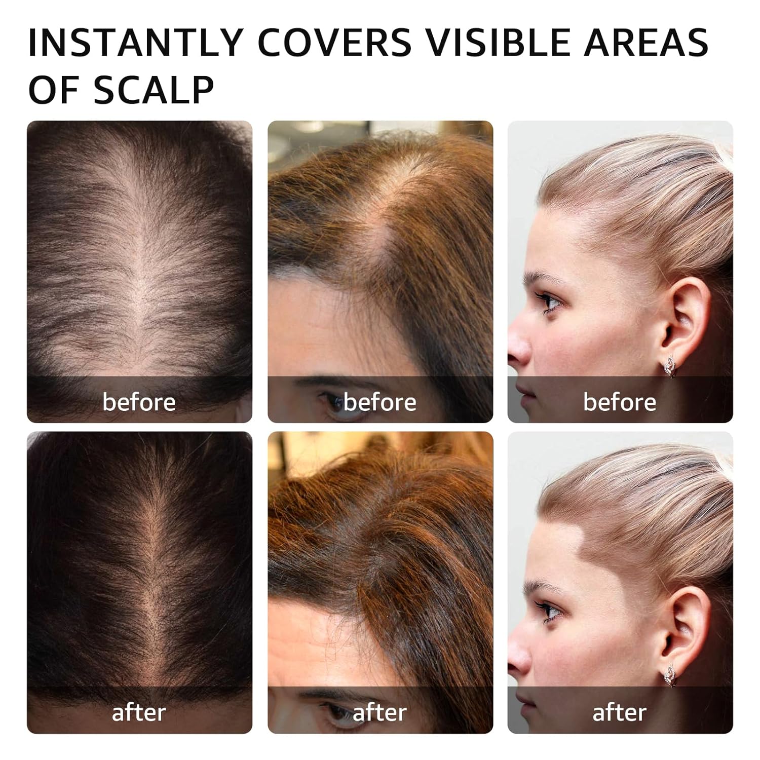 Raíz de retoque de cabello gris, sombra en polvo para cubrir la raíz de la línea del cabello en polvo para adelgazar el cabello, mujeres y hombres,