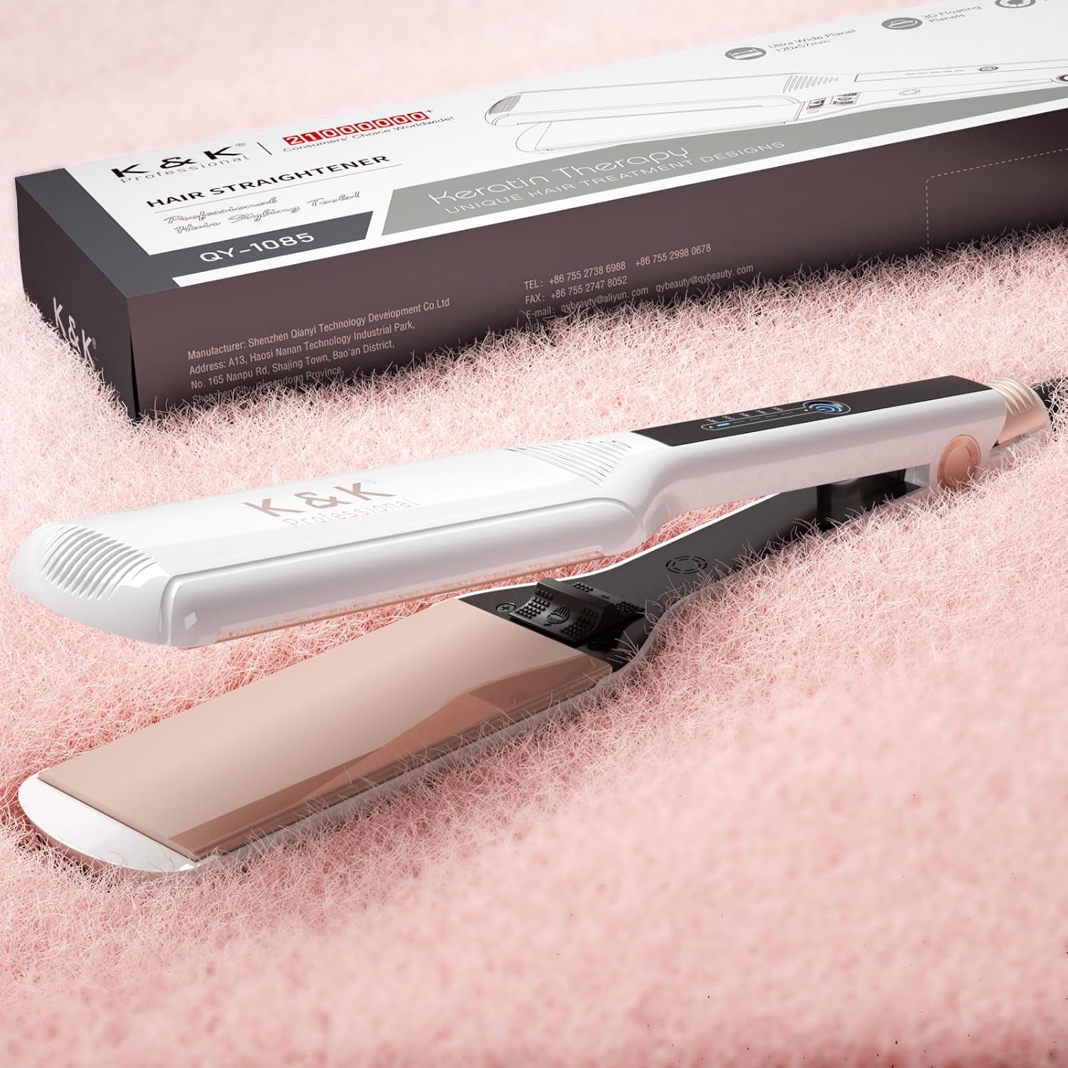 K&K Shine Therapy – Plancha de pelo de 2.25 pulgadas, plancha plana infundida con aceite de argán y queratina, alisadores profesionales de
