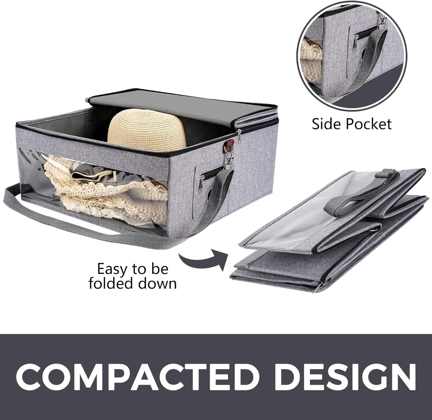 Nueva caja de viaje mejorada para sombreros y sombreros, caja de almacenamiento fácil plegable para sombreros, cajas de sombreros apilables para