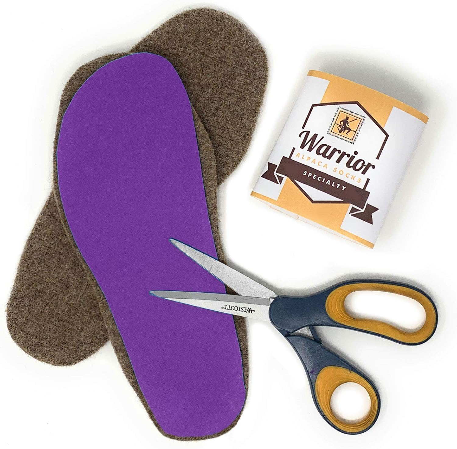 Warrior Alpaca Socks – Plantillas y forros de fieltro 100% lana de alpaca para zapatos y botas, 1 par – Mantente calientefresco naturalmente – Corta