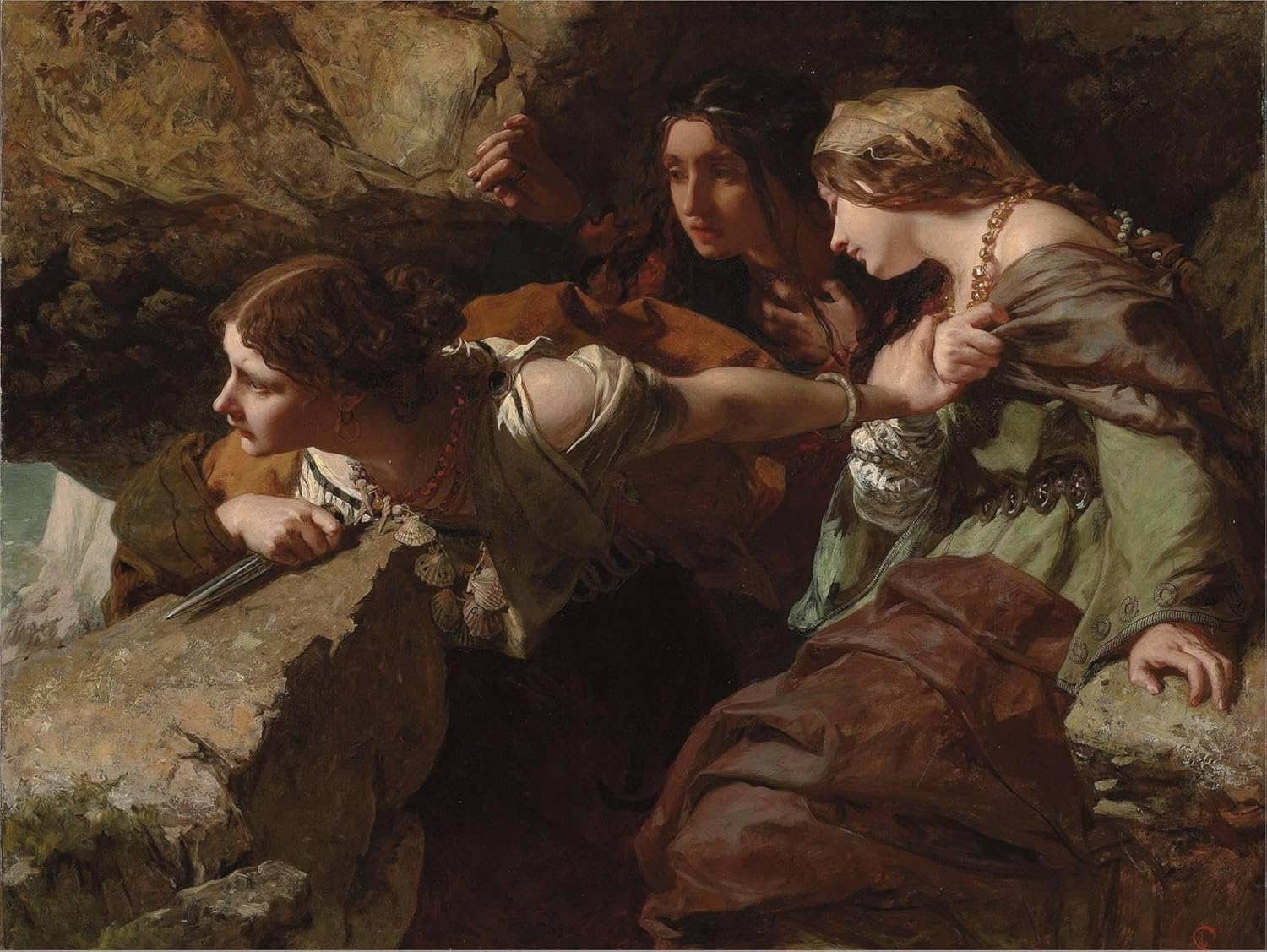 Lienzo decorativo para pared, diseño de coraje, ansiedad y desesperación mirando la batalla por James Sant, decoración de bellas artes, 16 x 12