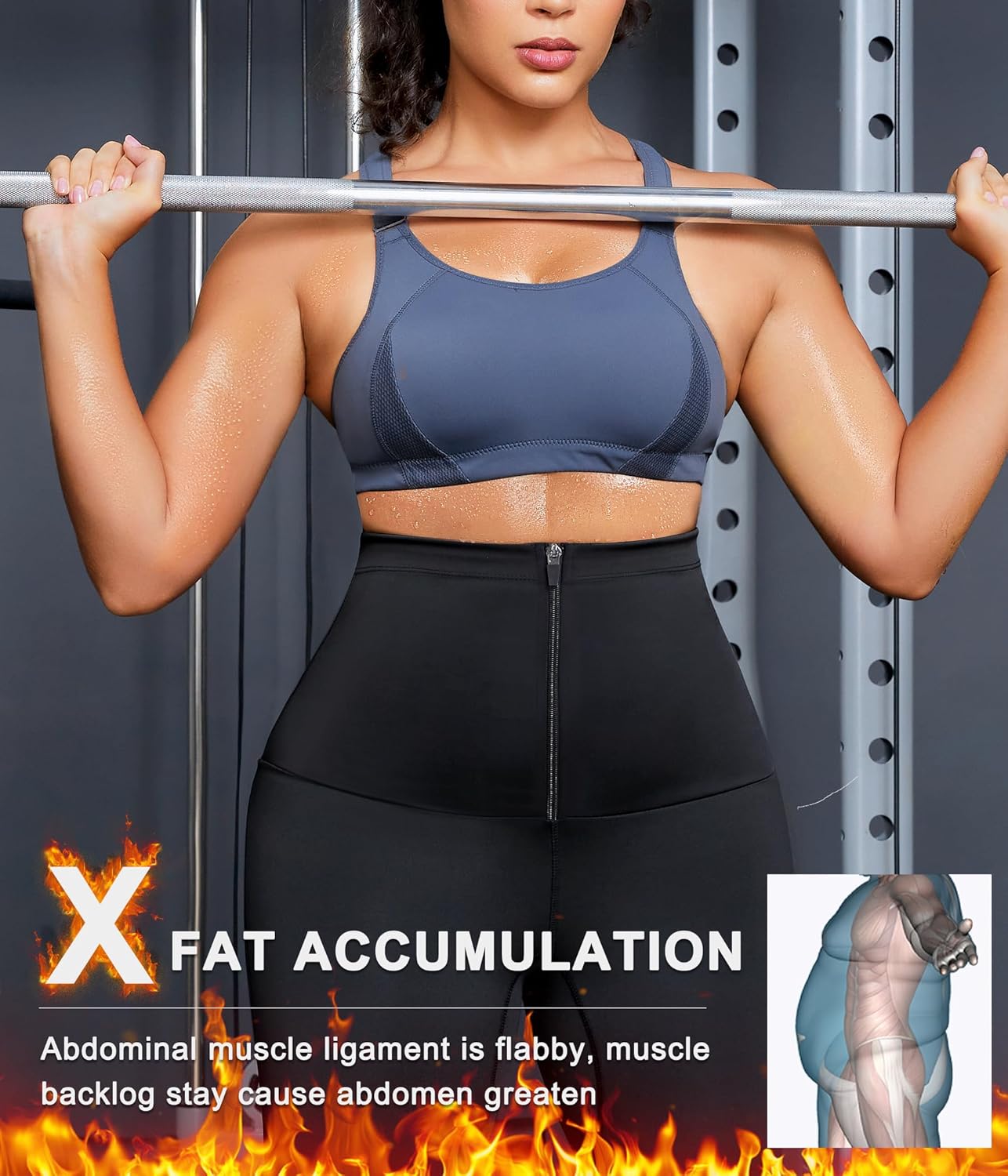 SCARBORO Leggings de sauna para mujer, pantalones de sudor, entrenamiento de cintura alta, compresión adelgazante, pesas térmicas, traje de sauna,