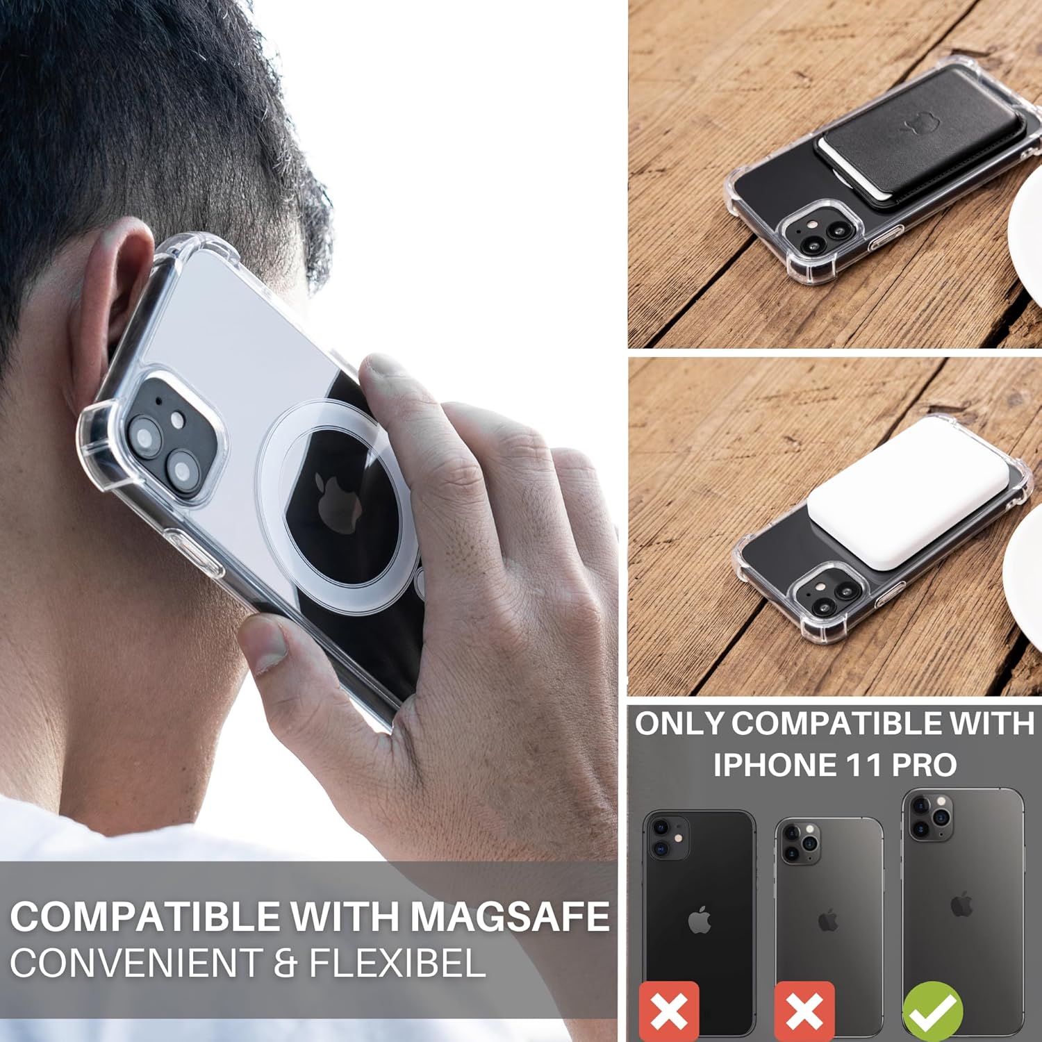 JProtect Funda magnética para iPhone 11 Pro Max para MagSafe, a prueba de golpes, para iPhone 11 Pro Max, funda para MagSafe